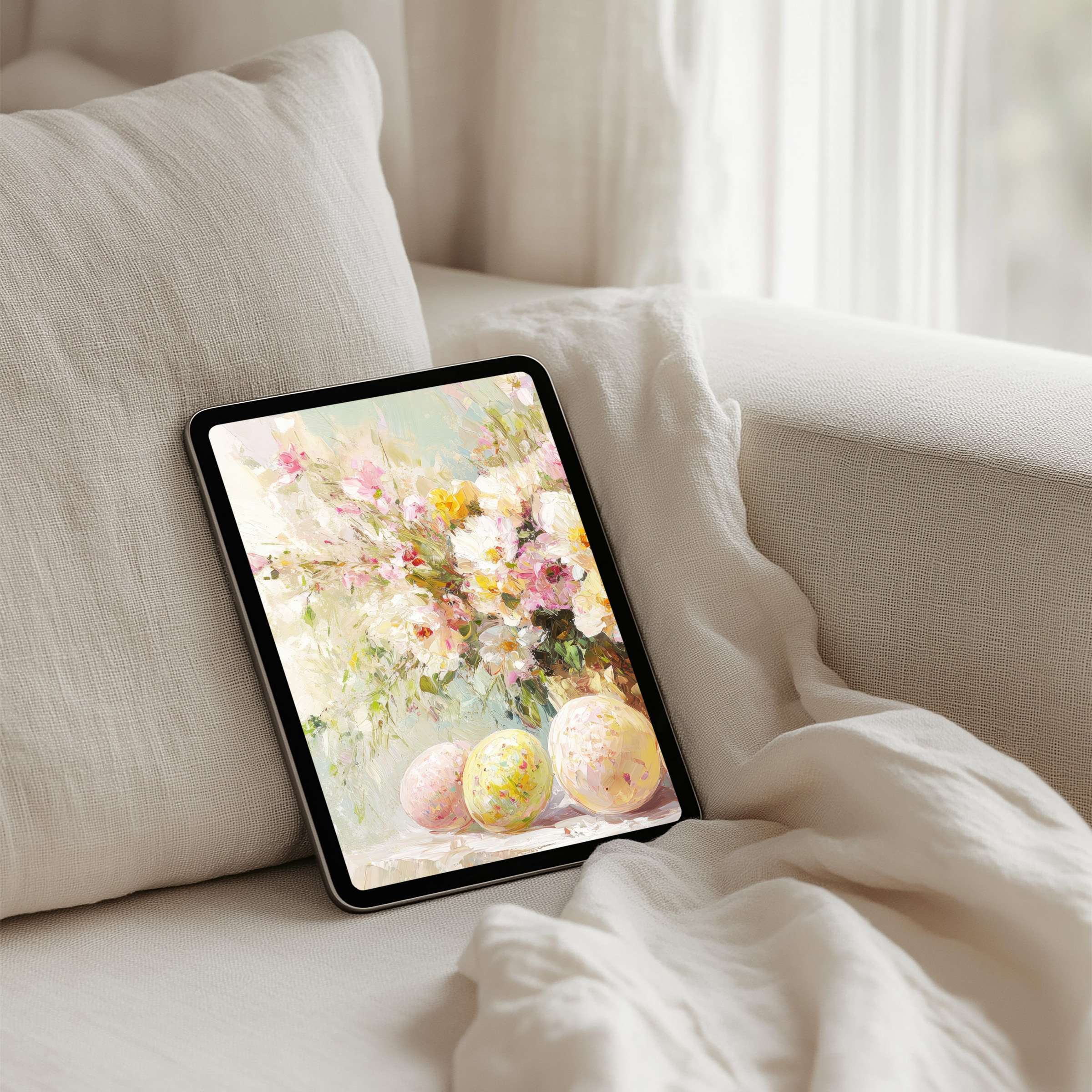 Elegant floral iPad background art for instant download evokes calm inspiration perfect for any tablet including Samsung and Android