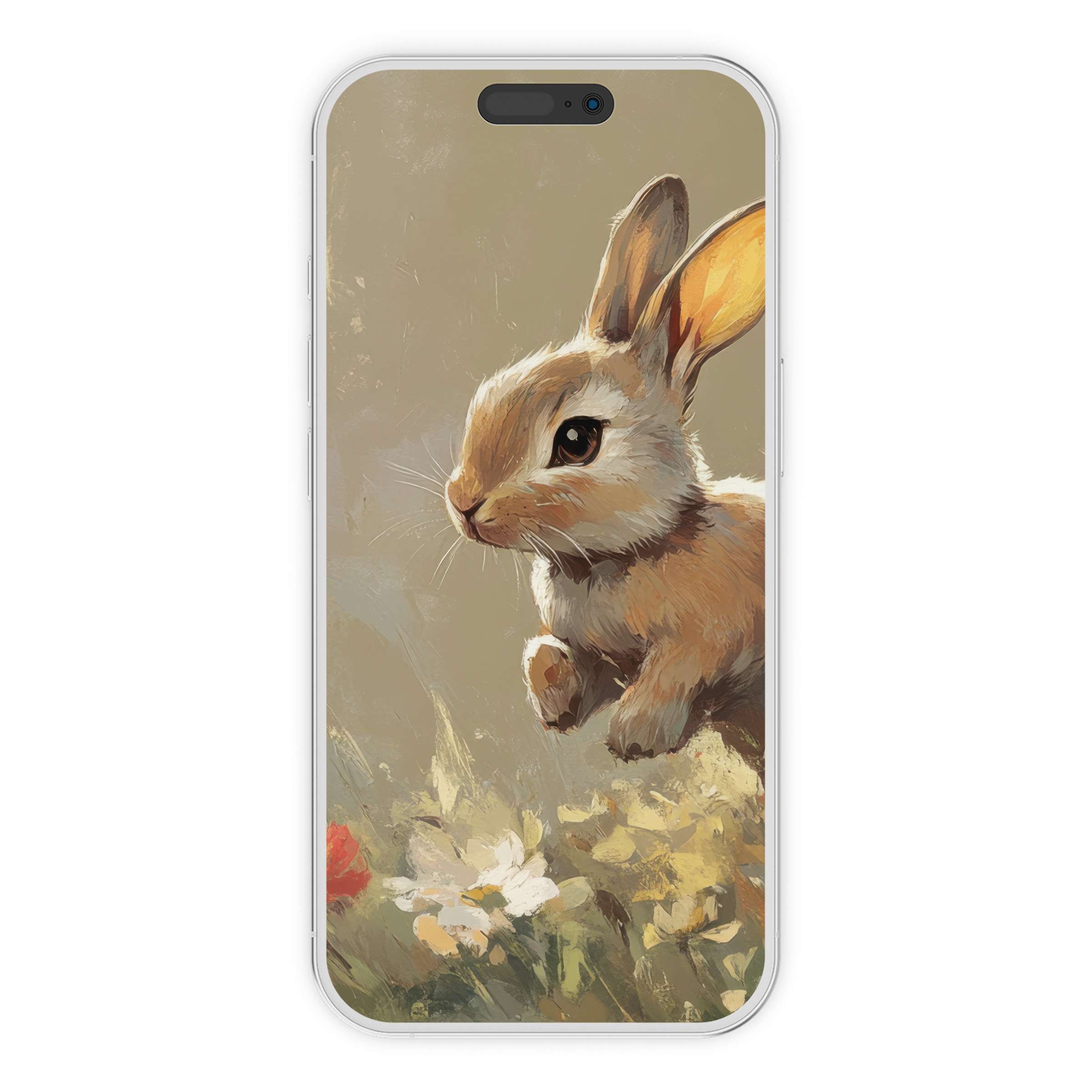 Charming bunny in soft pastels graces this Easter iPhone wallpaper phone background, a serene digital download for seasonal renewal