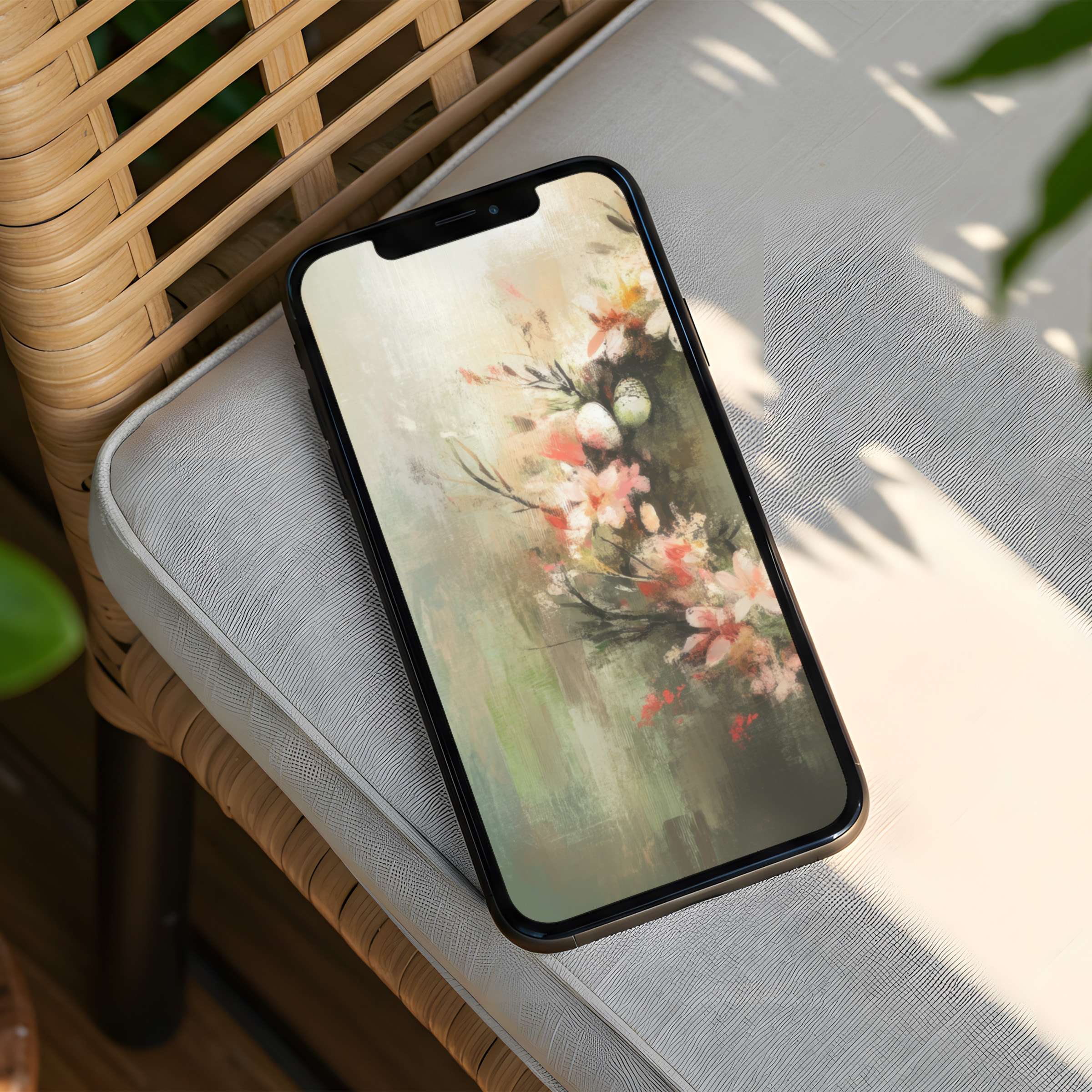 Elegant floral iPhone background offers calm inspiration for your phone enhancing mindfulness with an instant download feature