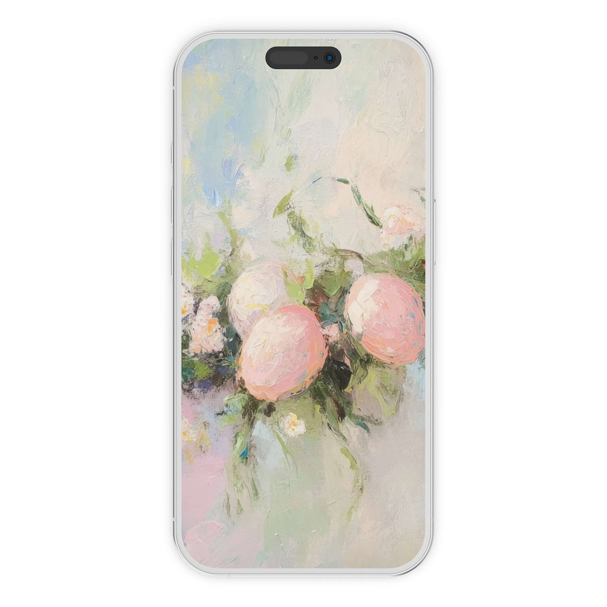 Easter iPhone wallpaper featuring pastel floral design in an impressionistic style, perfect phone background for a digital download benefit