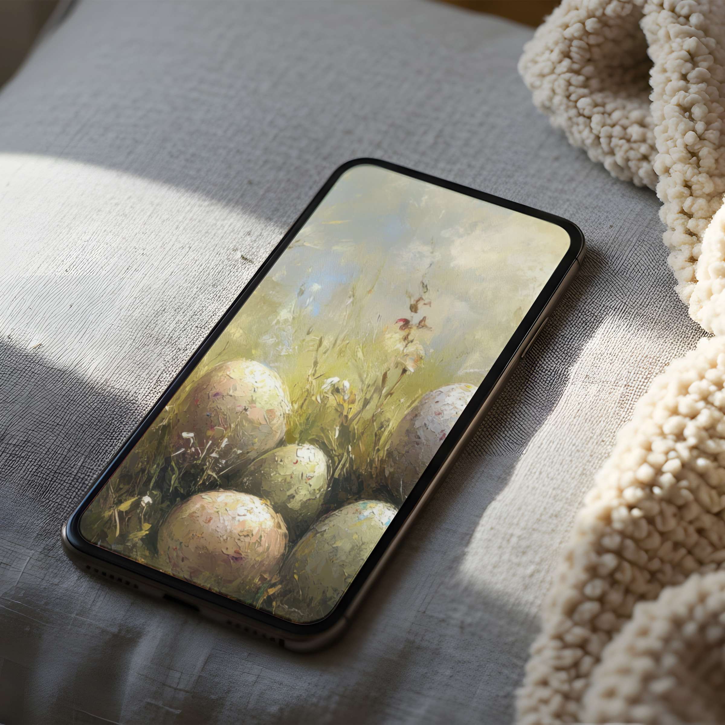Serene nature-inspired phone wallpaper featuring soft pastel hues and abstract floral motifs perfect for iPhone or android download
