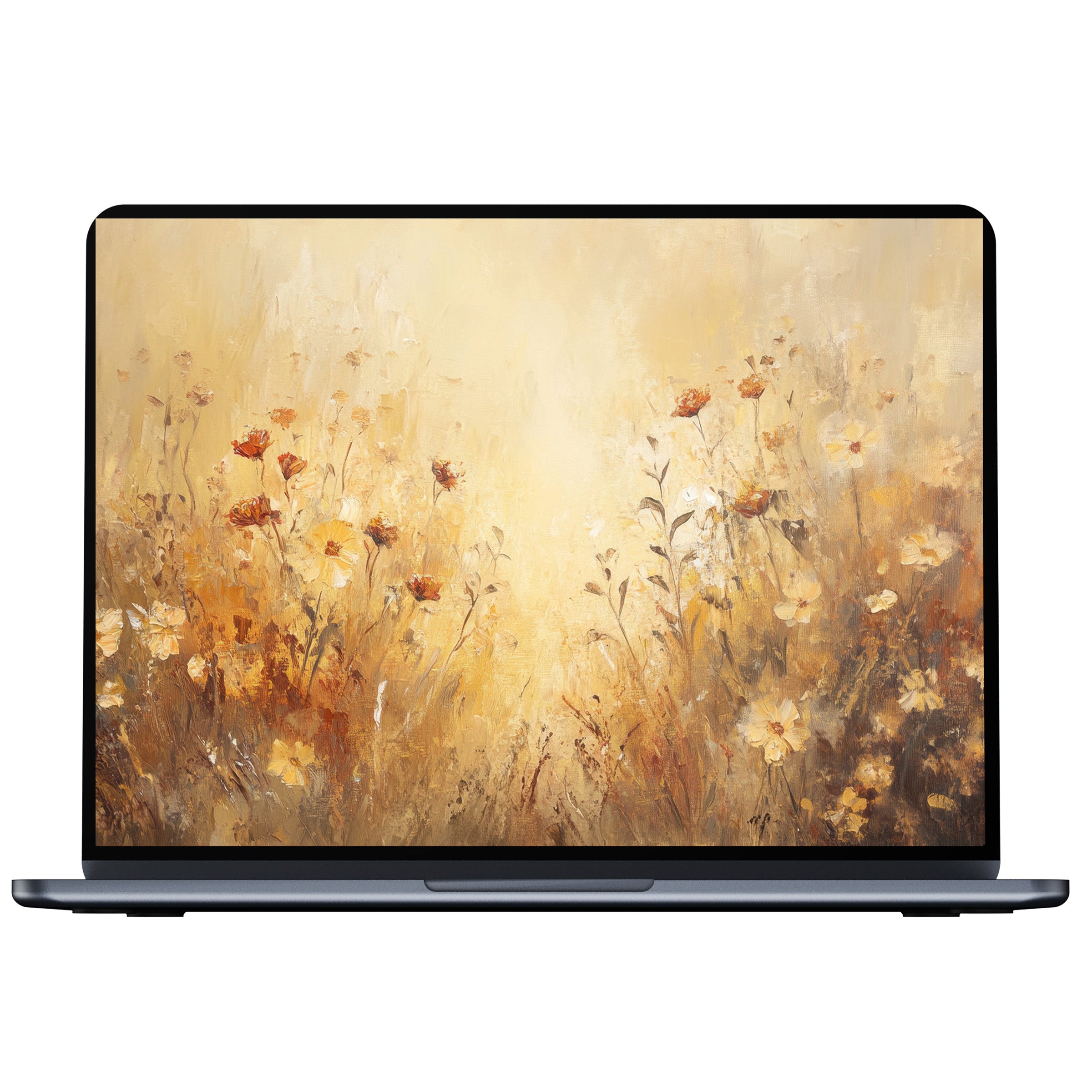 Autumnal elegance in warm hues with a calming floral scene digital download fall desktop wallpaper for PC and laptop use