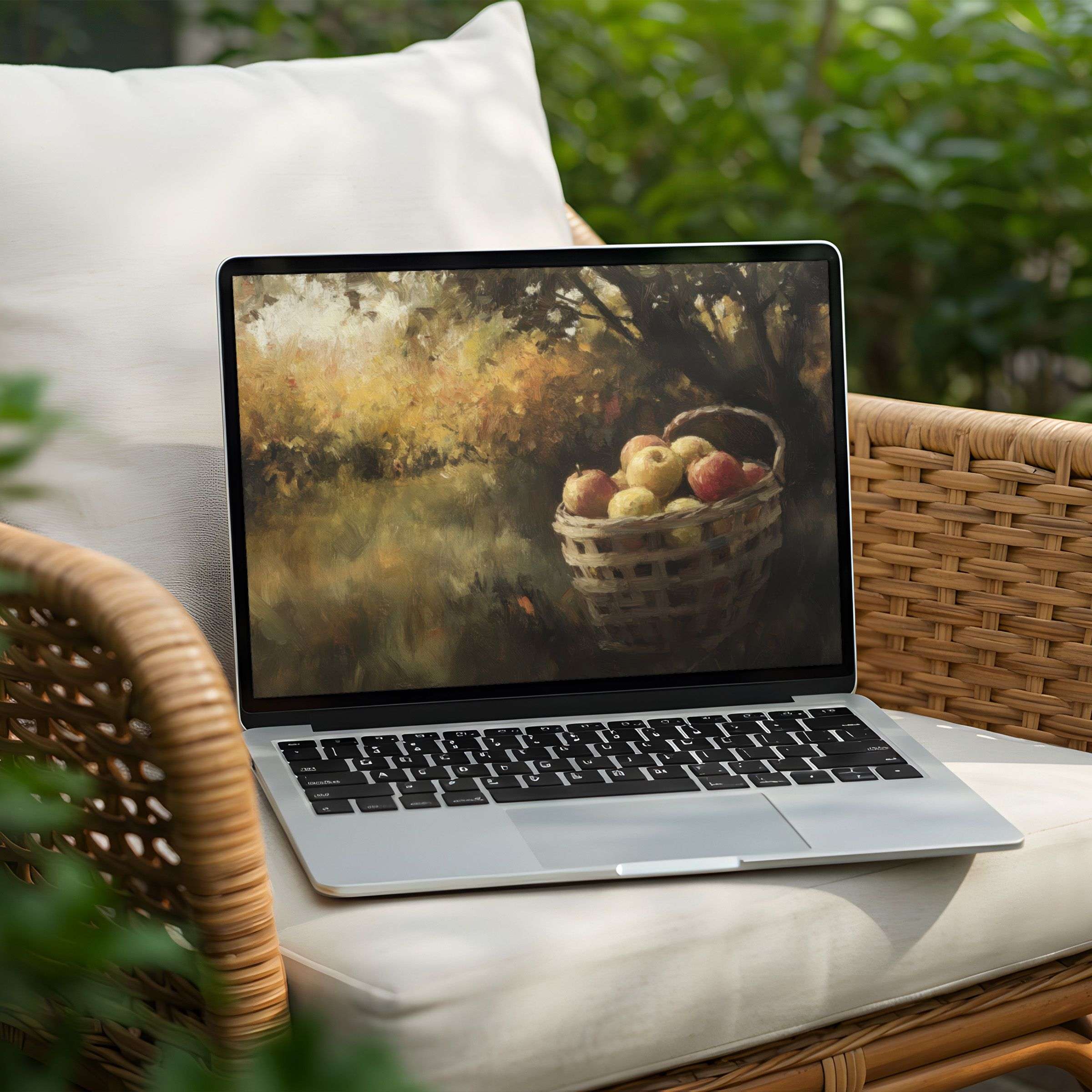 Elegant autumn harvest desktop background for PC and Laptop offers instant download inspiring calm and artistic mindfulness