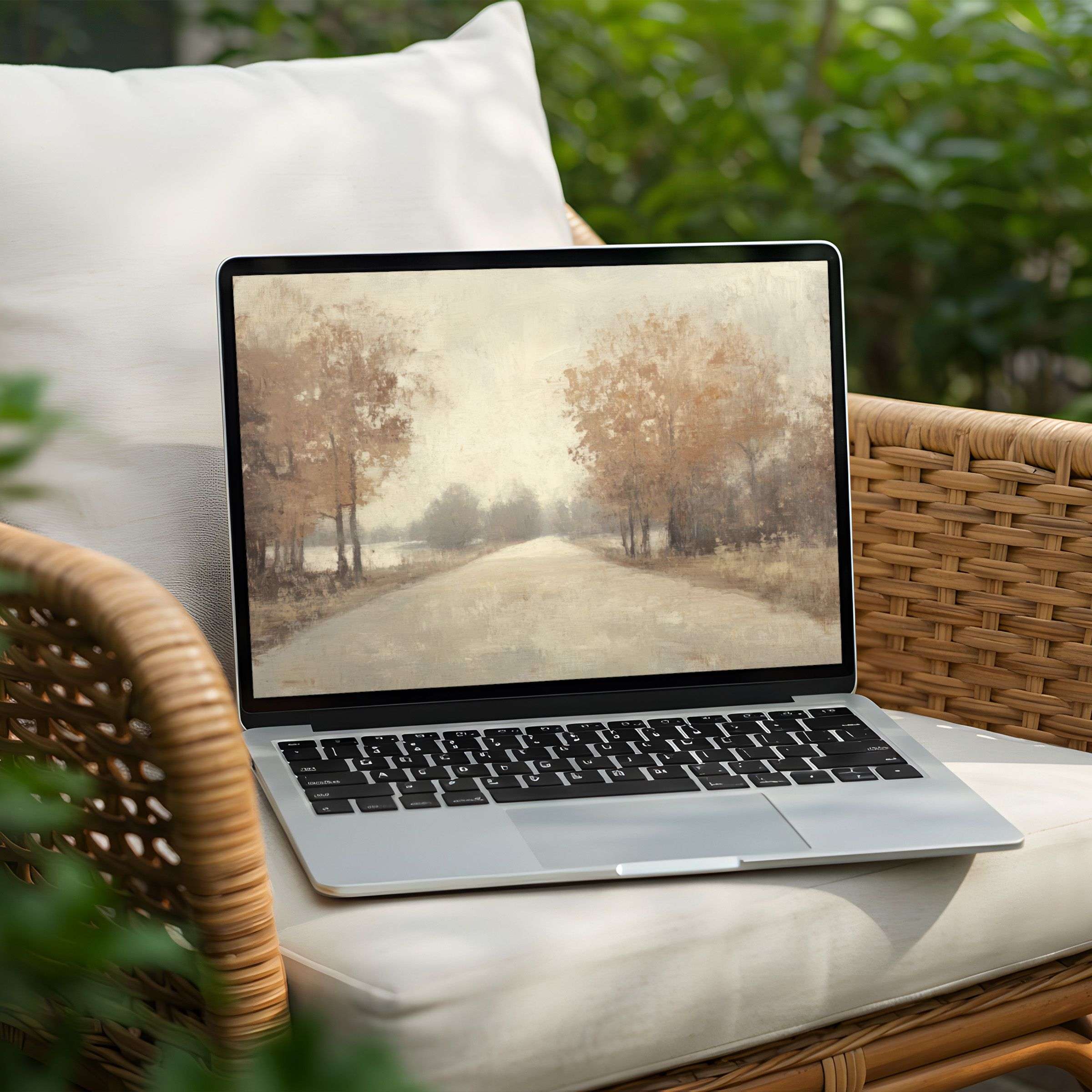Download this elegant PC and Laptop desktop background featuring serene autumn woods for mindful inspiration and instant download