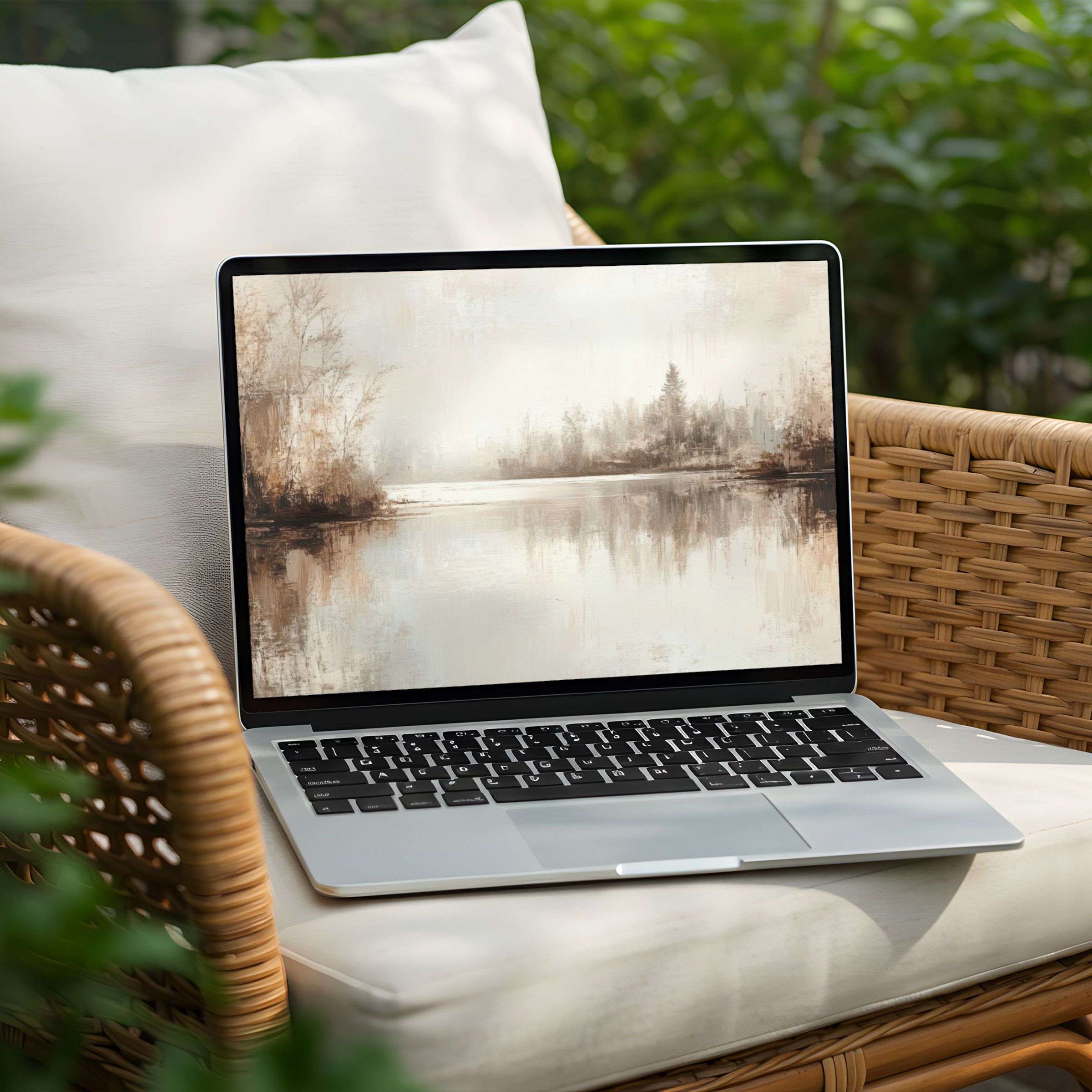 Elegant digital art desktop background for PC or Laptop instant download to inspire calm and mindfulness in your workspace