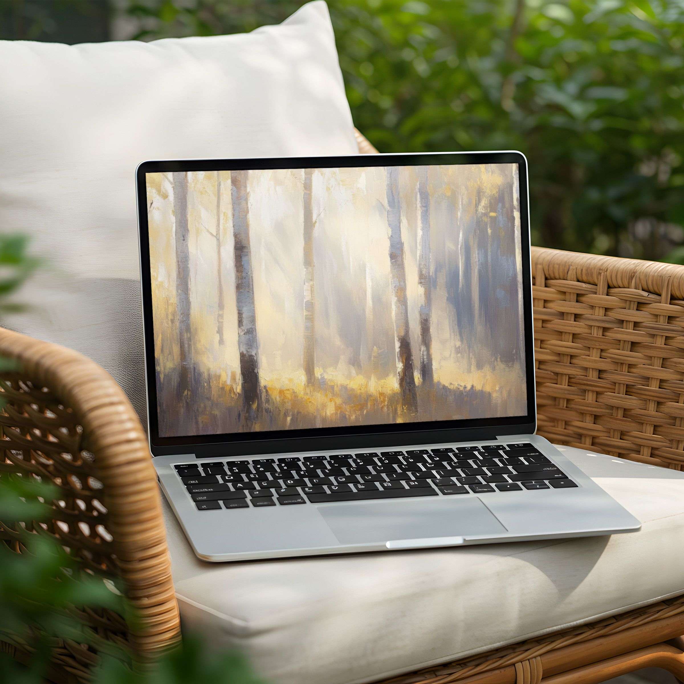 Calming forest desktop background for PC or Laptop instant download for serene inspiration and elegant mindfulness