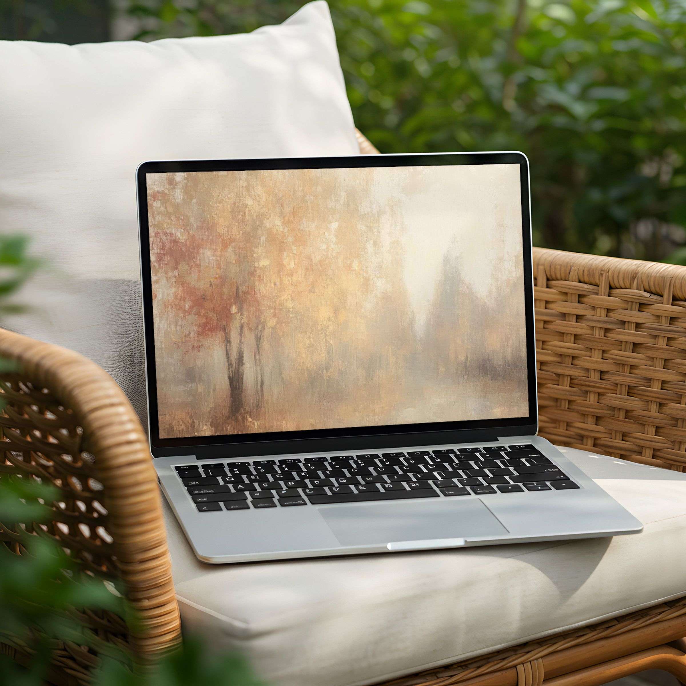 Serene autumn landscape desktop background for PC or Laptop, available for instant download, inspiring calm and mindfulness