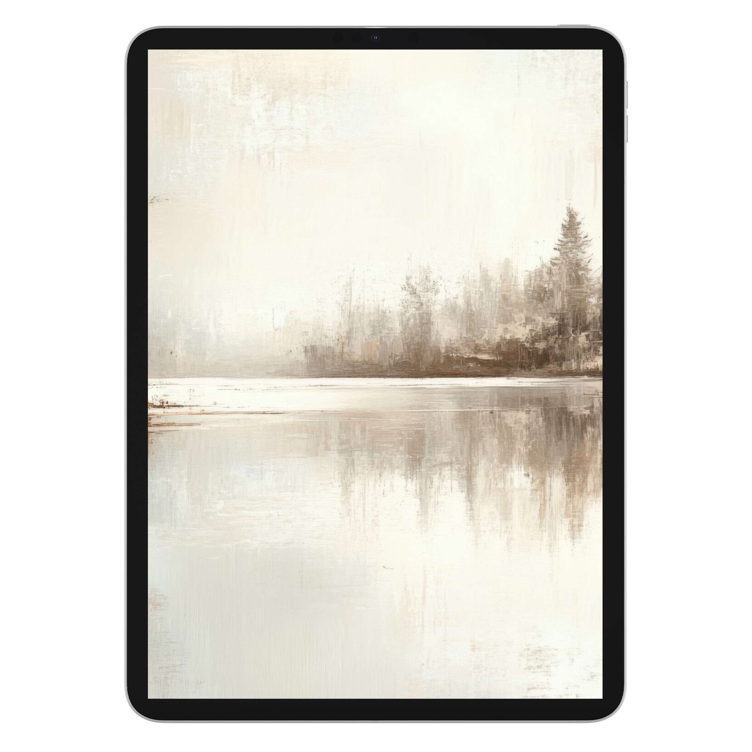Tranquil fall iPad wallpaper featuring serene lake reflections in warm hues perfect for tablet background digital download tranquility