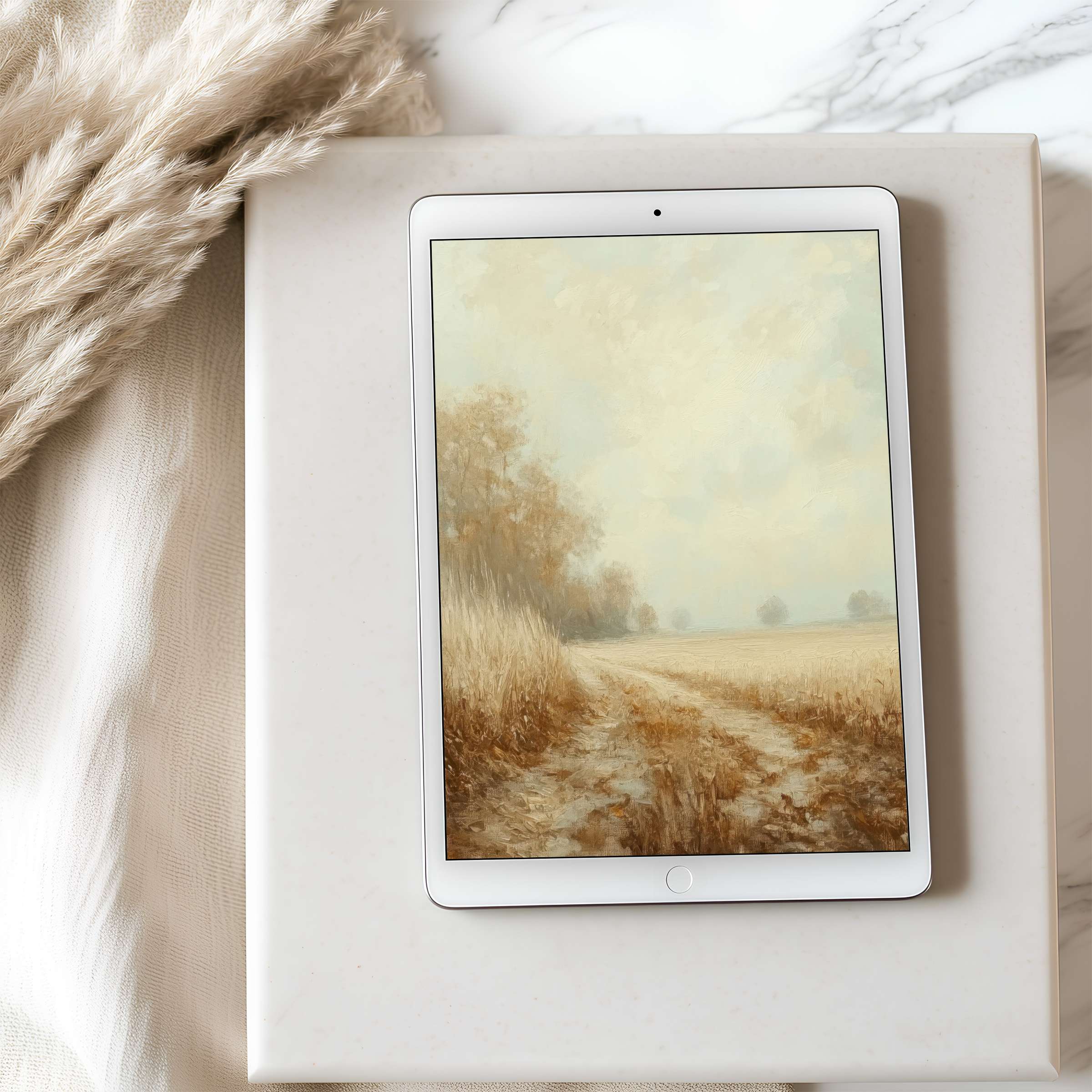 Elegant landscape tablet wallpaper with soft earth tones transforms your iPad into a soothing digital retreat for mindful living