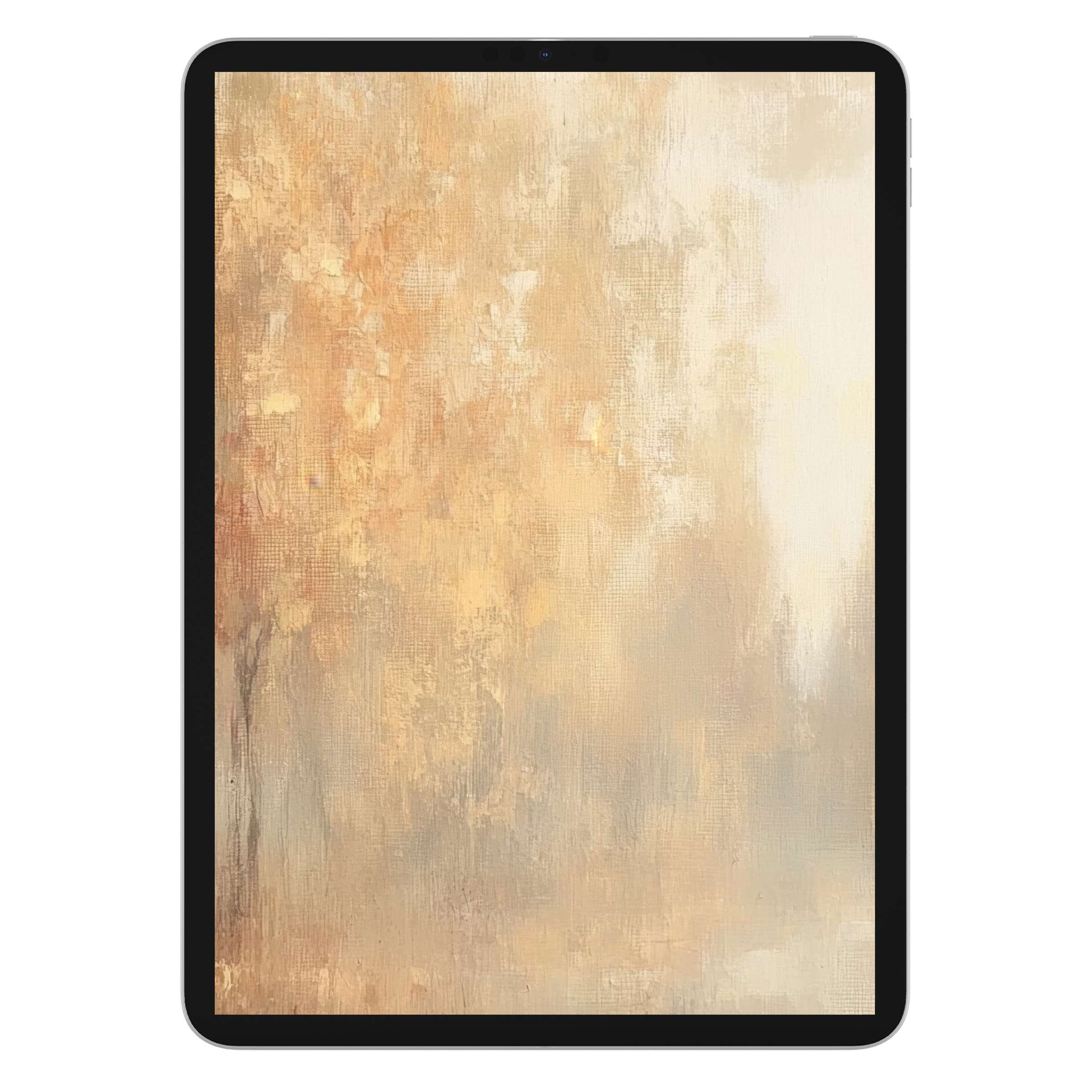Elegant fall iPad wallpaper blends soft browns and creams in an abstract design, perfect tablet background, digital download art