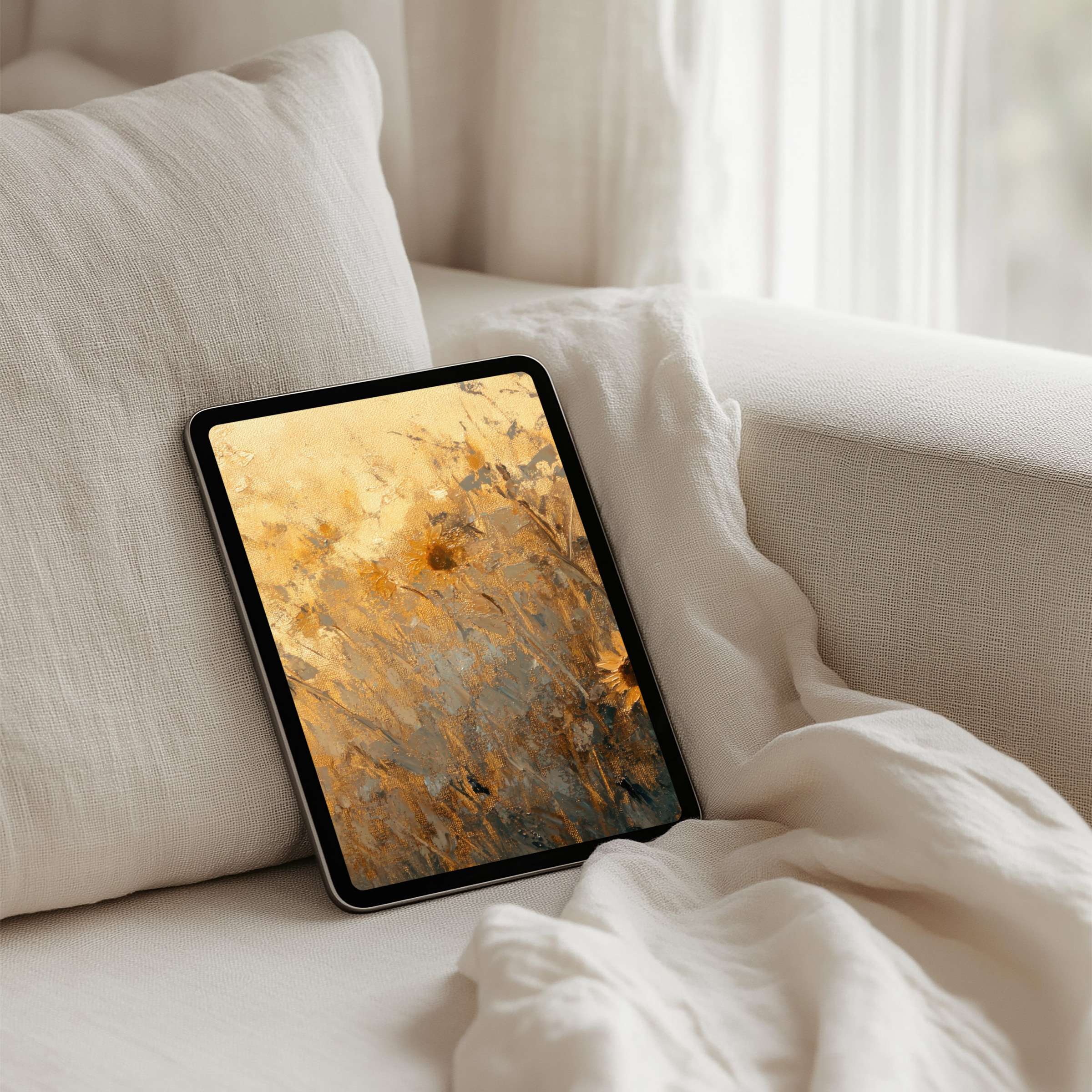 Elegant abstract art in warm tones creates a refined iPad background for instant download on any tablet inspiring serenity