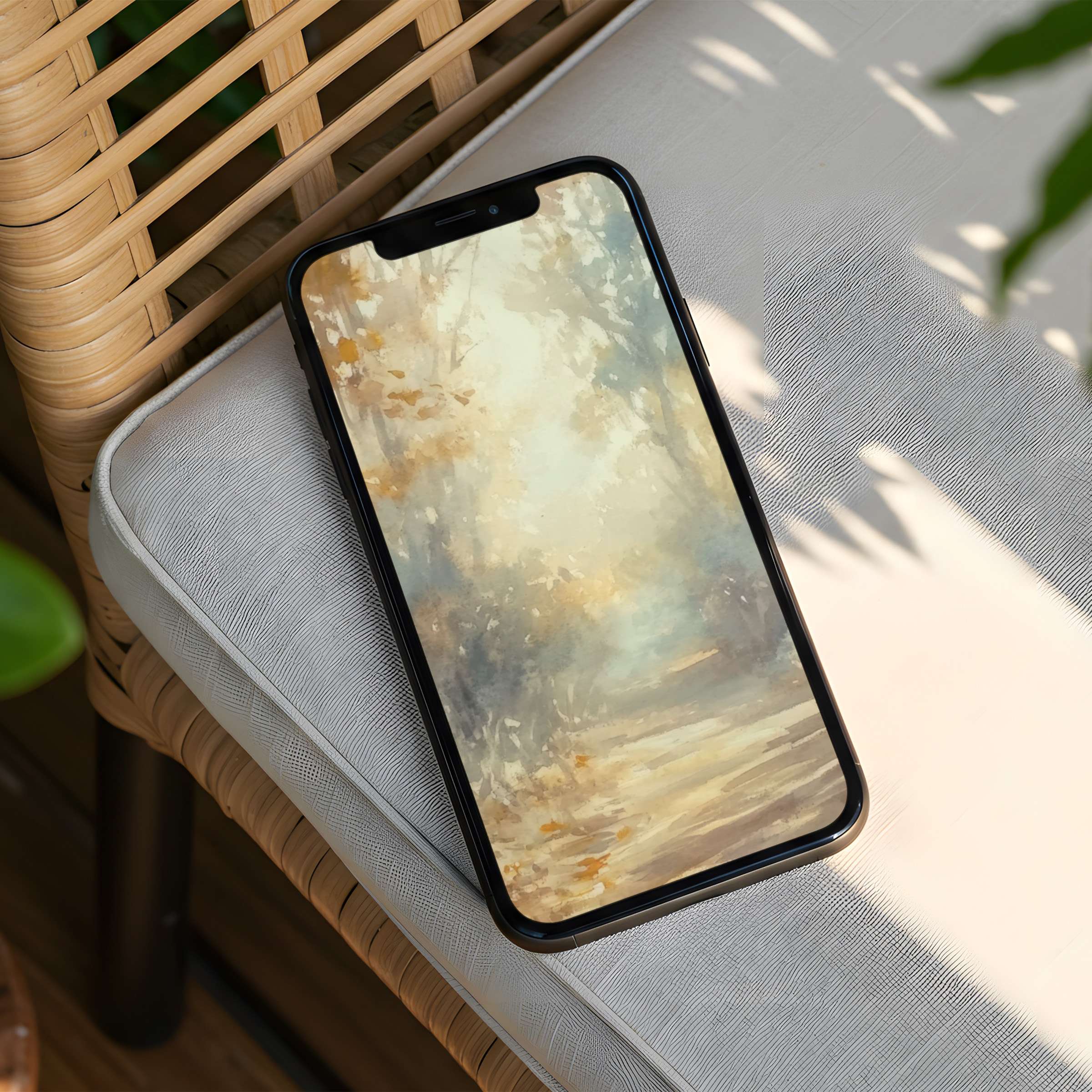 Elegant watercolor iPhone background for instant download, capturing serenity and mindfulness, fits any phone with calming aesthetics