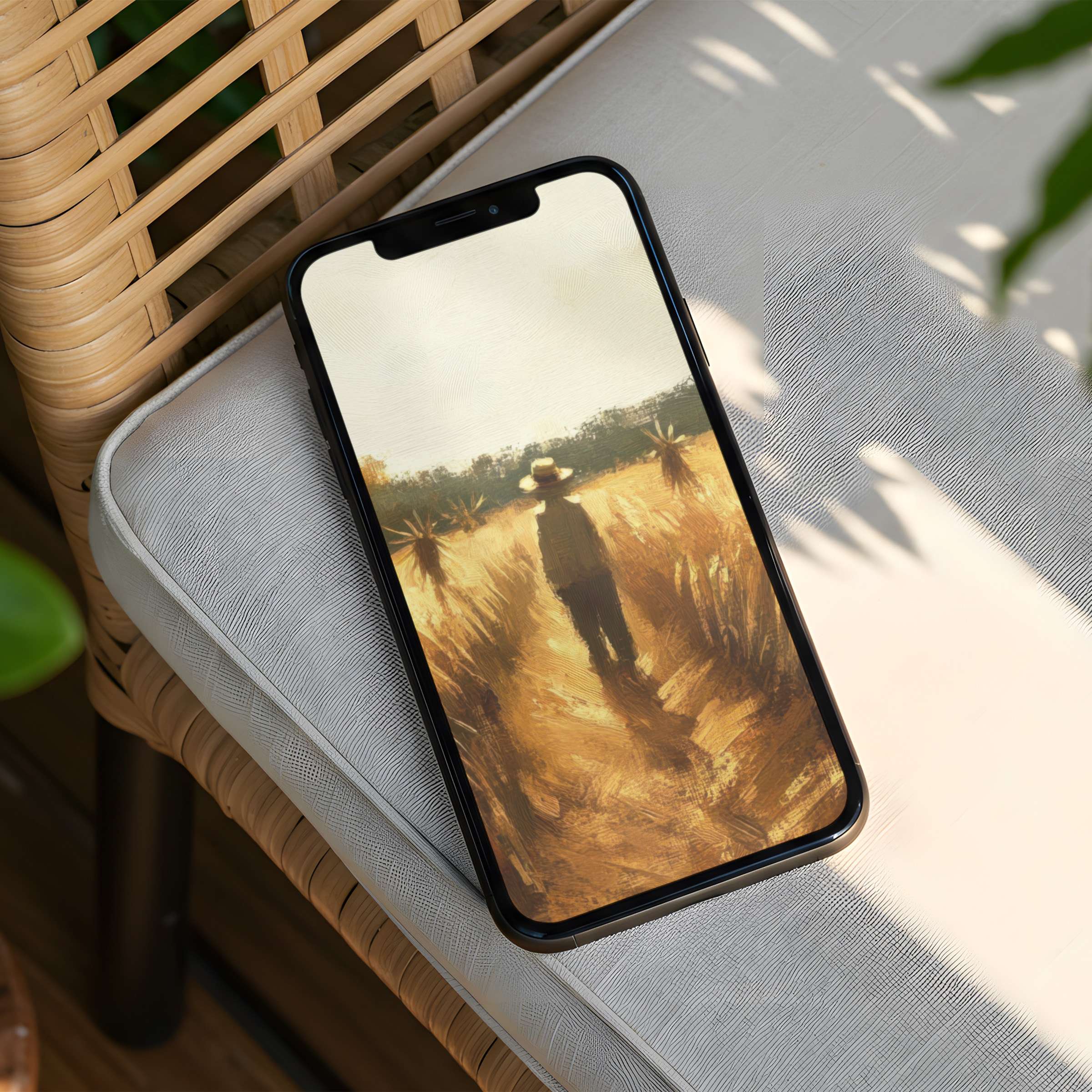 Natural landscape iPhone background with warm tones evokes calm and inspiration for your phone instant download for elegance
