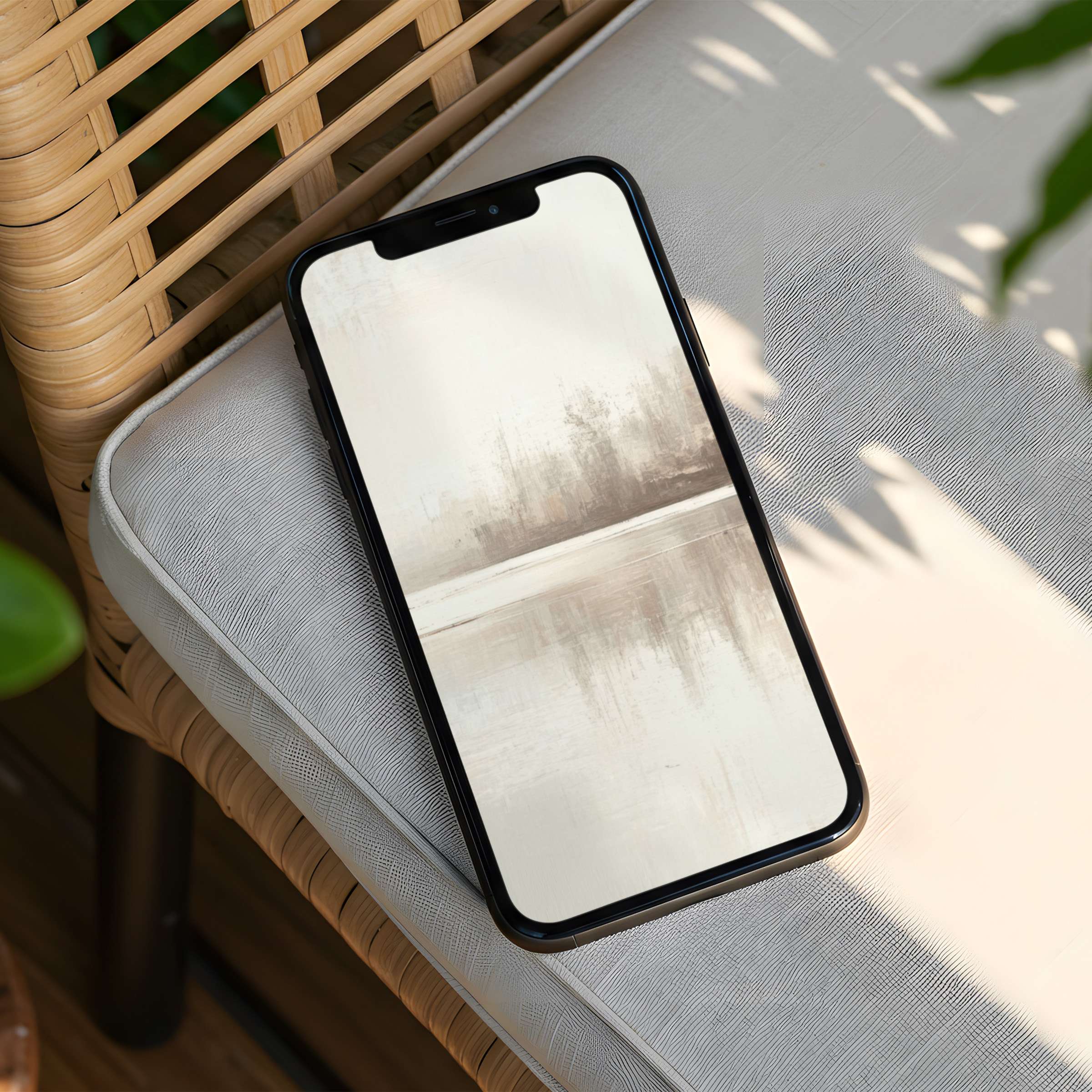 Elegant iPhone background featuring serene neutral tones offers instant download for phone users seeking calm and artistic inspiration