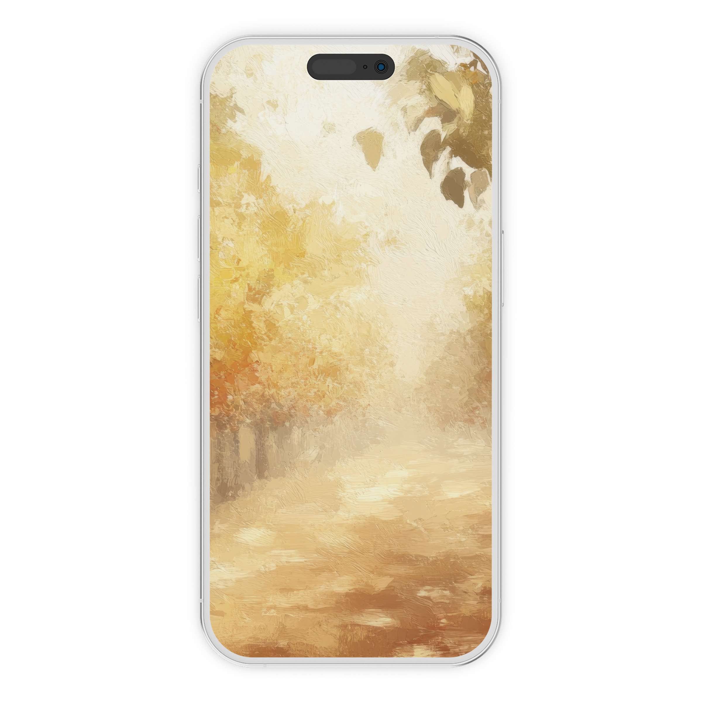Elegant fall iPhone wallpaper digital download with serene autumn hues and abstract texture, ideal phone background for calm aesthetics