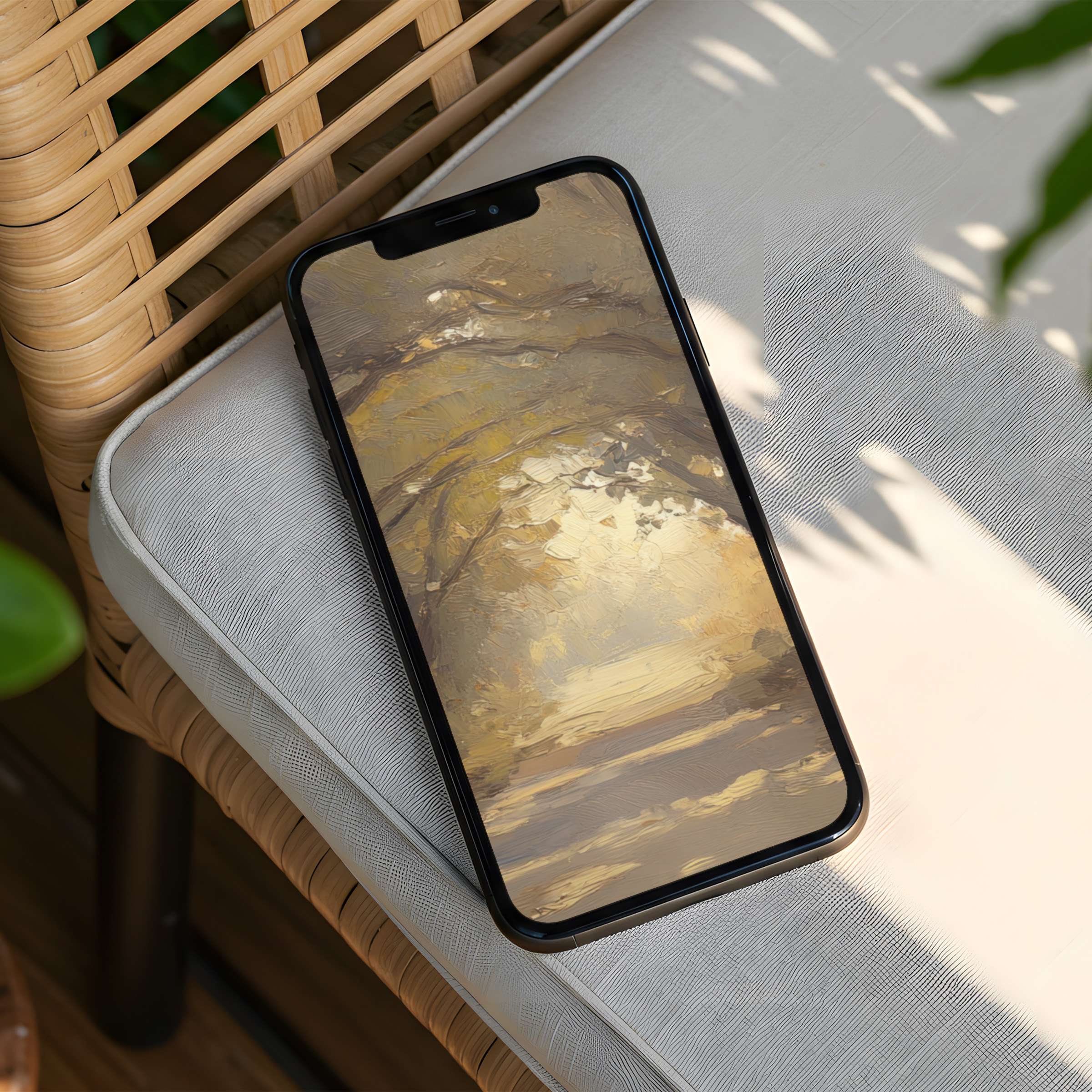 Elegant abstract landscape iPhone background with muted earth tones offers calm and mindful inspiration instant download for any phone
