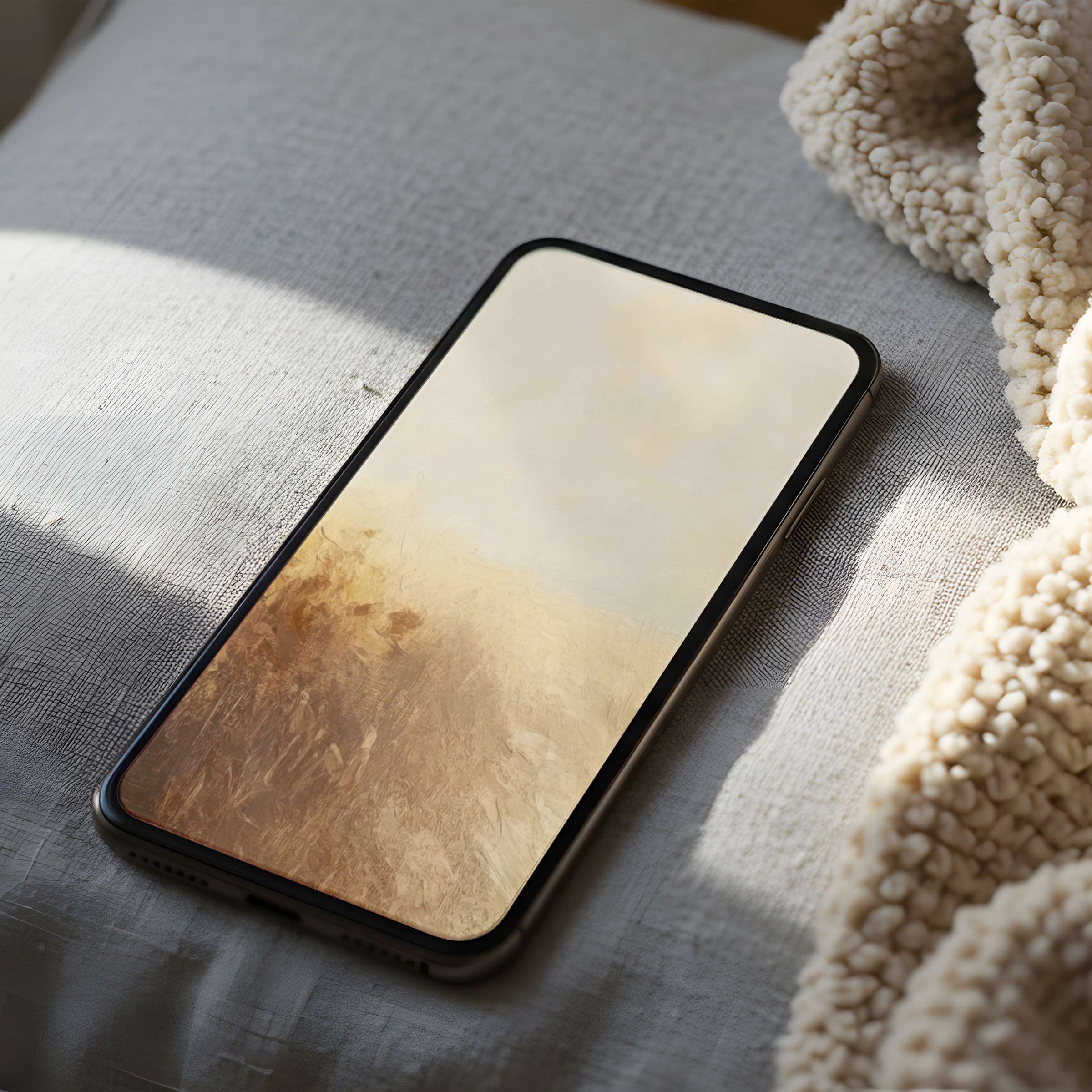 Elegant abstract phone wallpaper featuring serene earth tones, perfect for iPhone and Android, enhancing tranquility and style in high resolution