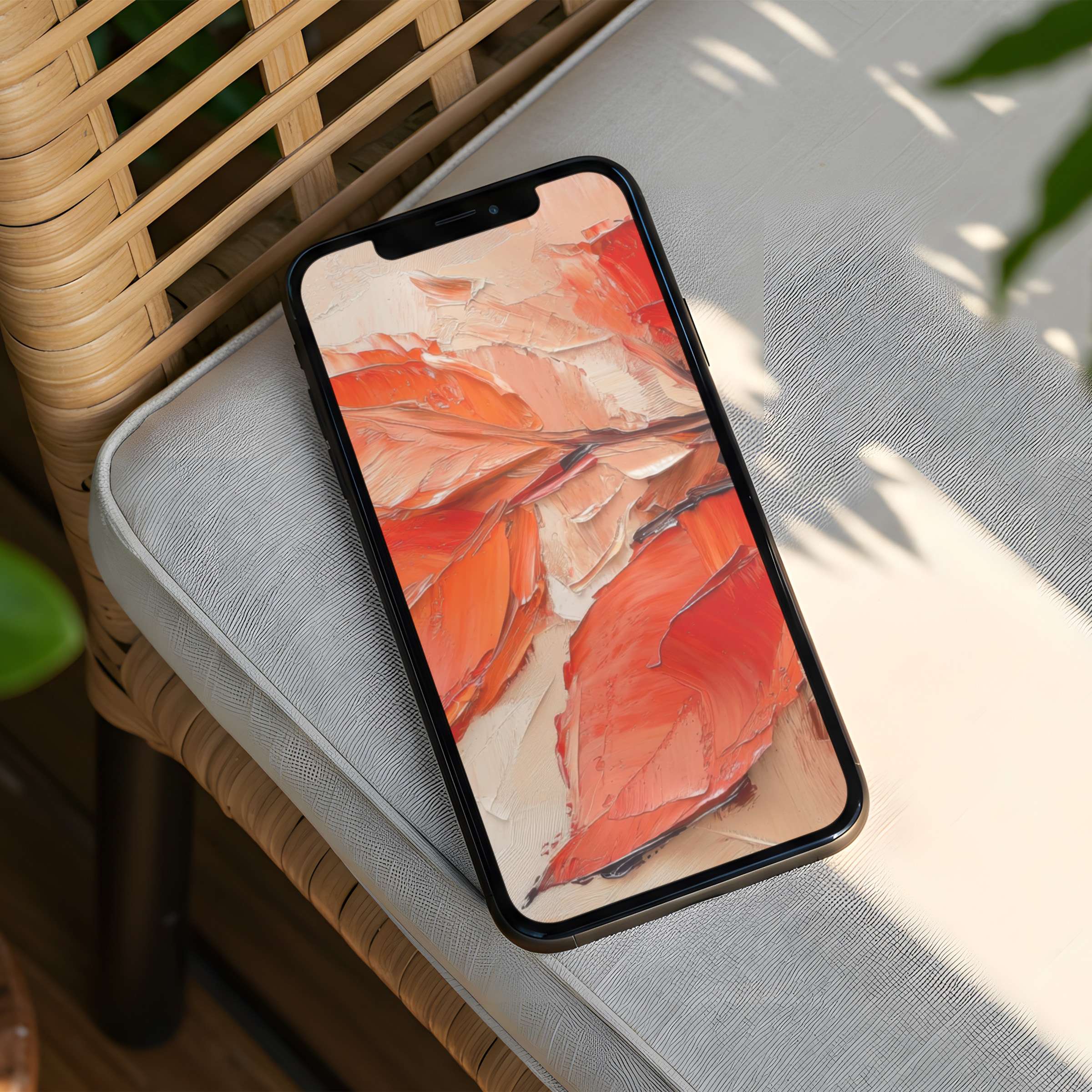 Elegant iPhone background with warm orange textures evokes calm and inspiration perfect for phone instant download adaptability