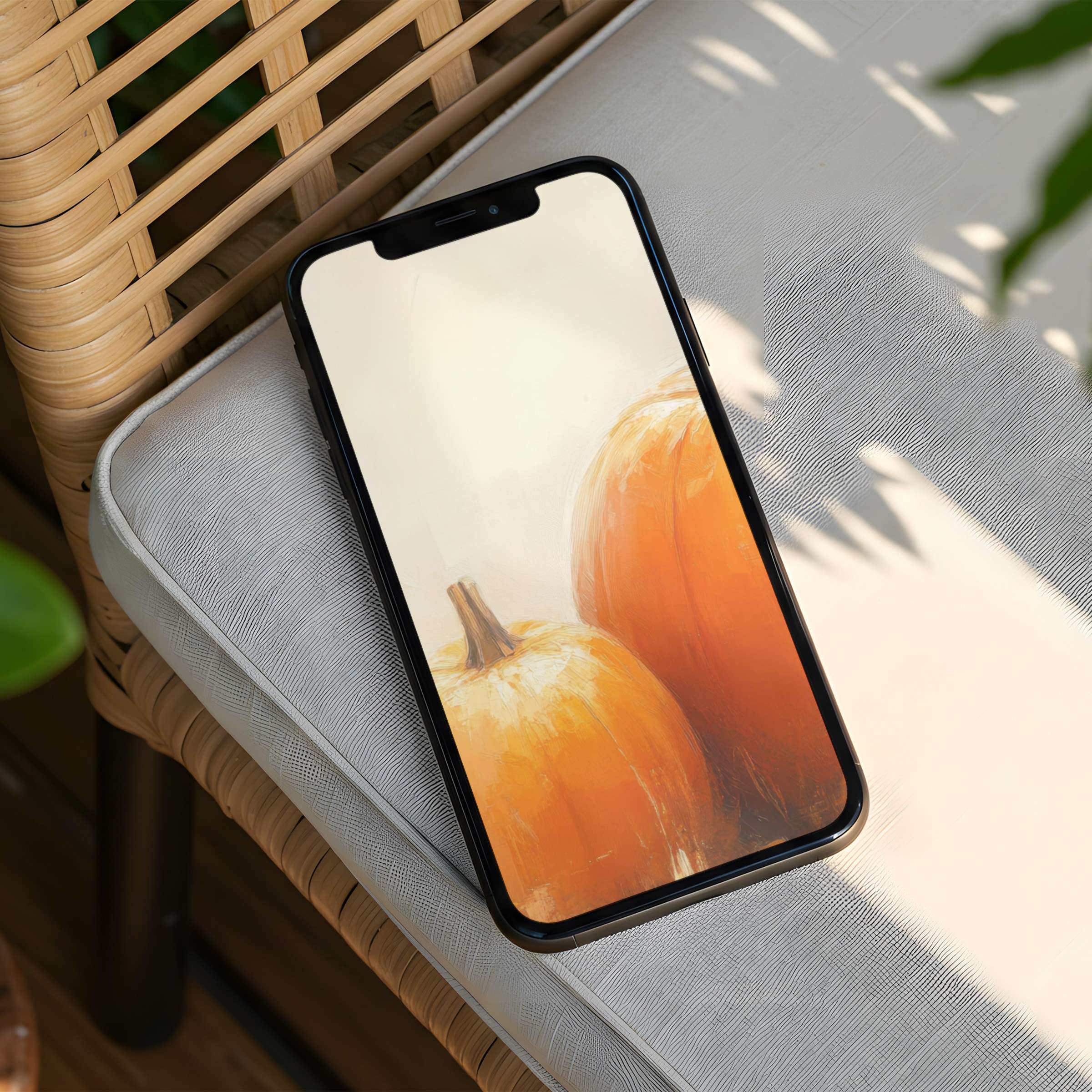 Elegant pumpkin artwork as an iPhone background evokes calm and inspiration with instant download for phone aesthetics and mindfulness