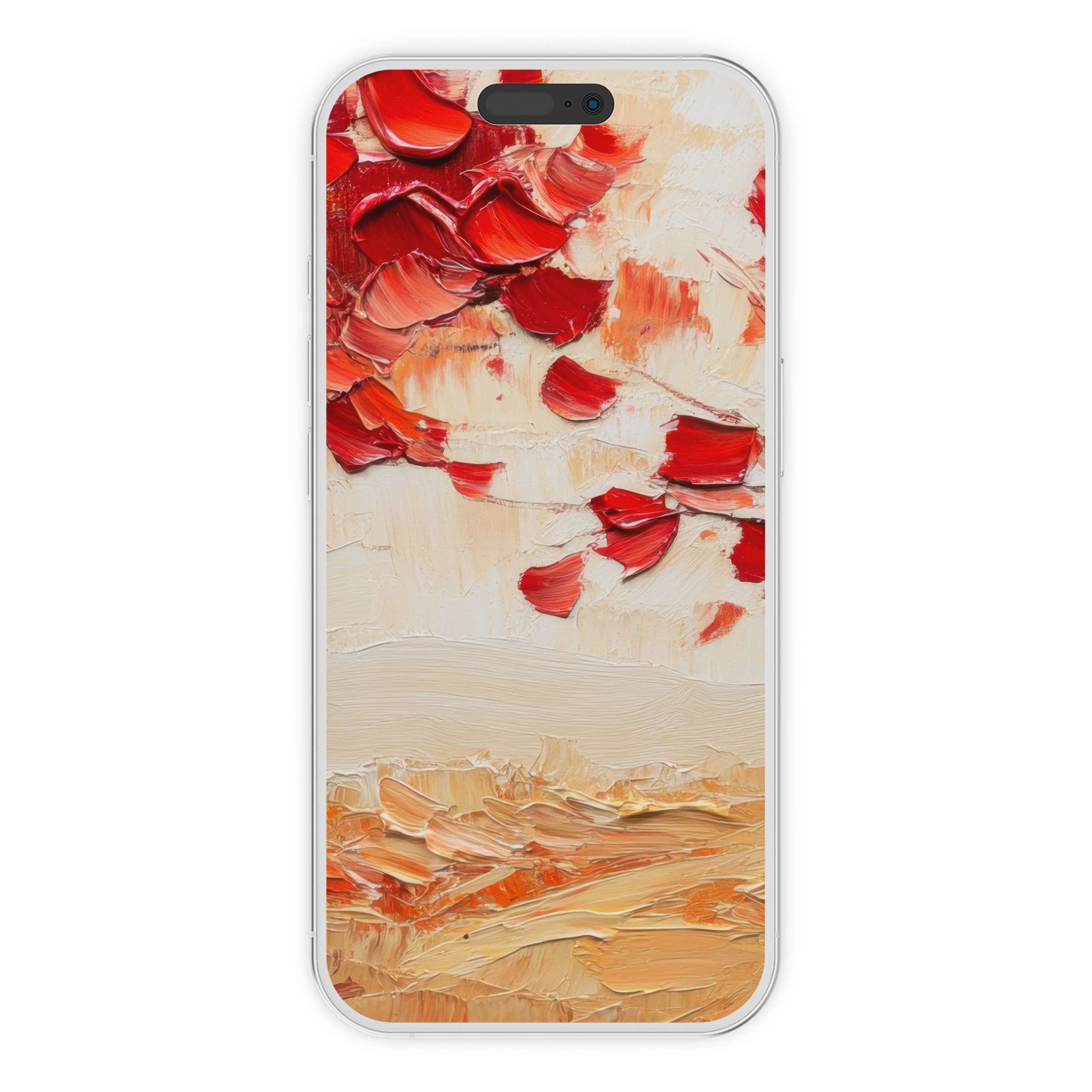 Elegant fall iPhone wallpaper with warm red and beige abstract textures perfect as a phone background digital download for art lovers