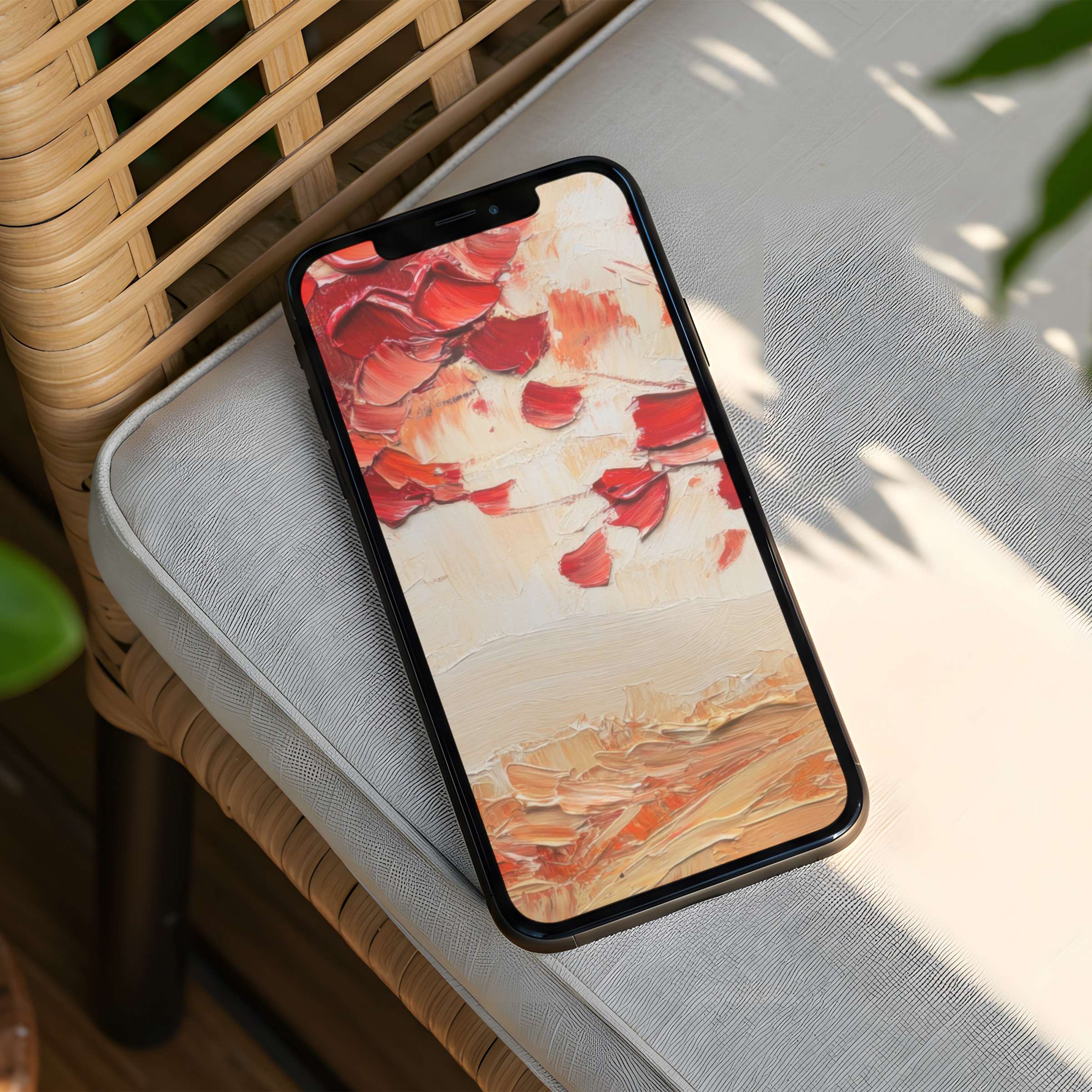Elegant textured iPhone background featuring warm, abstract brushstrokes for a mindful, design-conscious vibe instant download for any phone