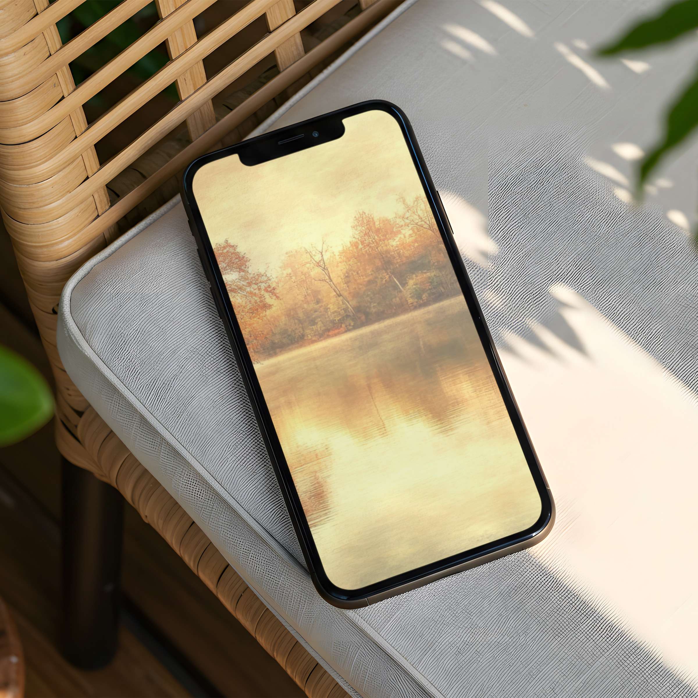 Elegant autumn landscape iPhone background for mindful inspiration instant download perfect for phone serenity and style