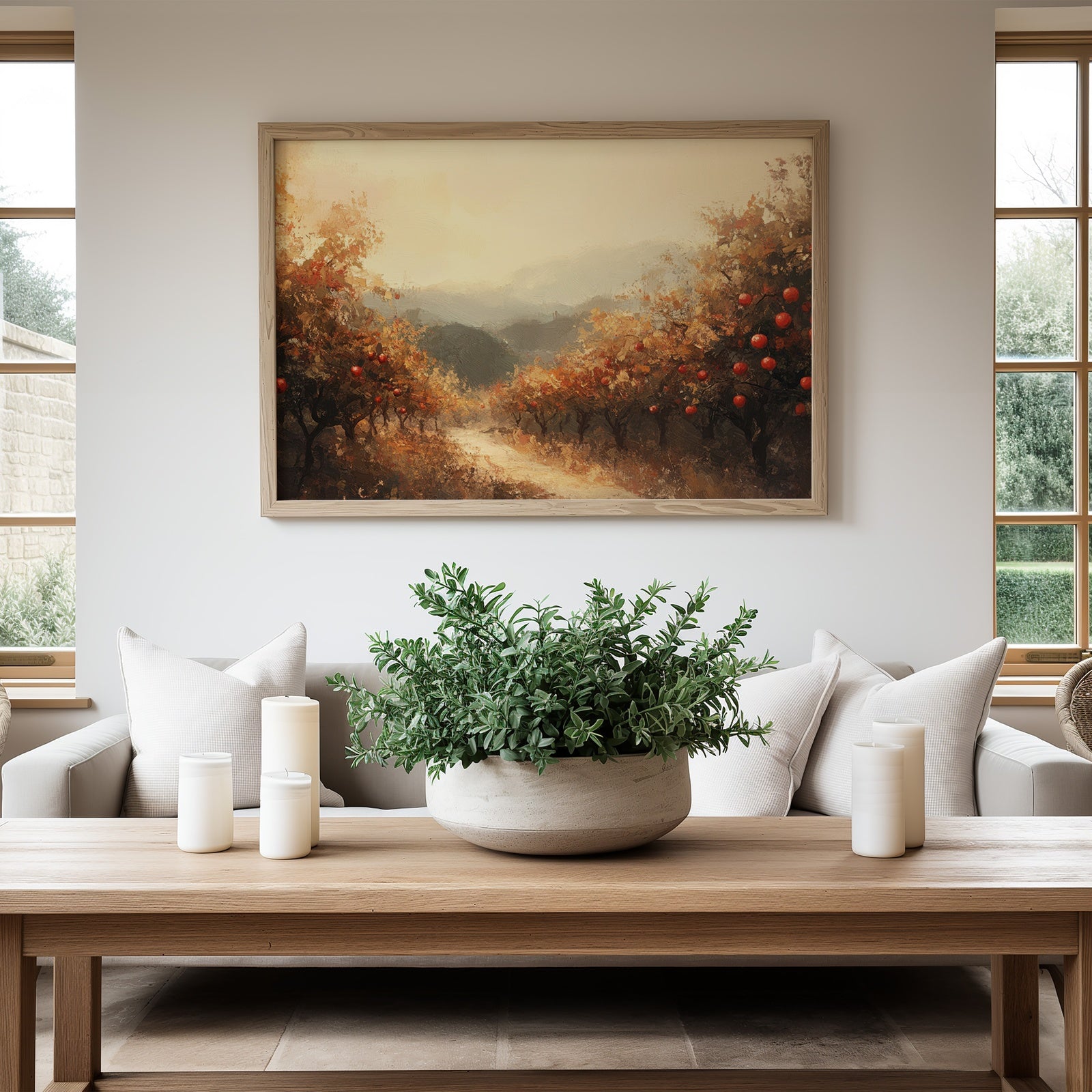 Fall Digital Print in a minimalist living room