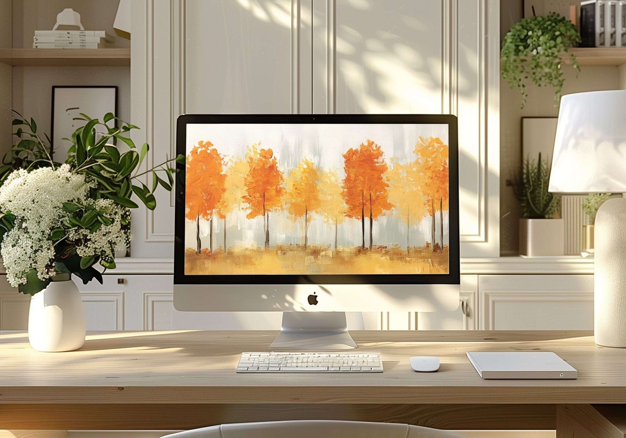 Fall Wallpaper on Mac with Autumn Abstract Trees