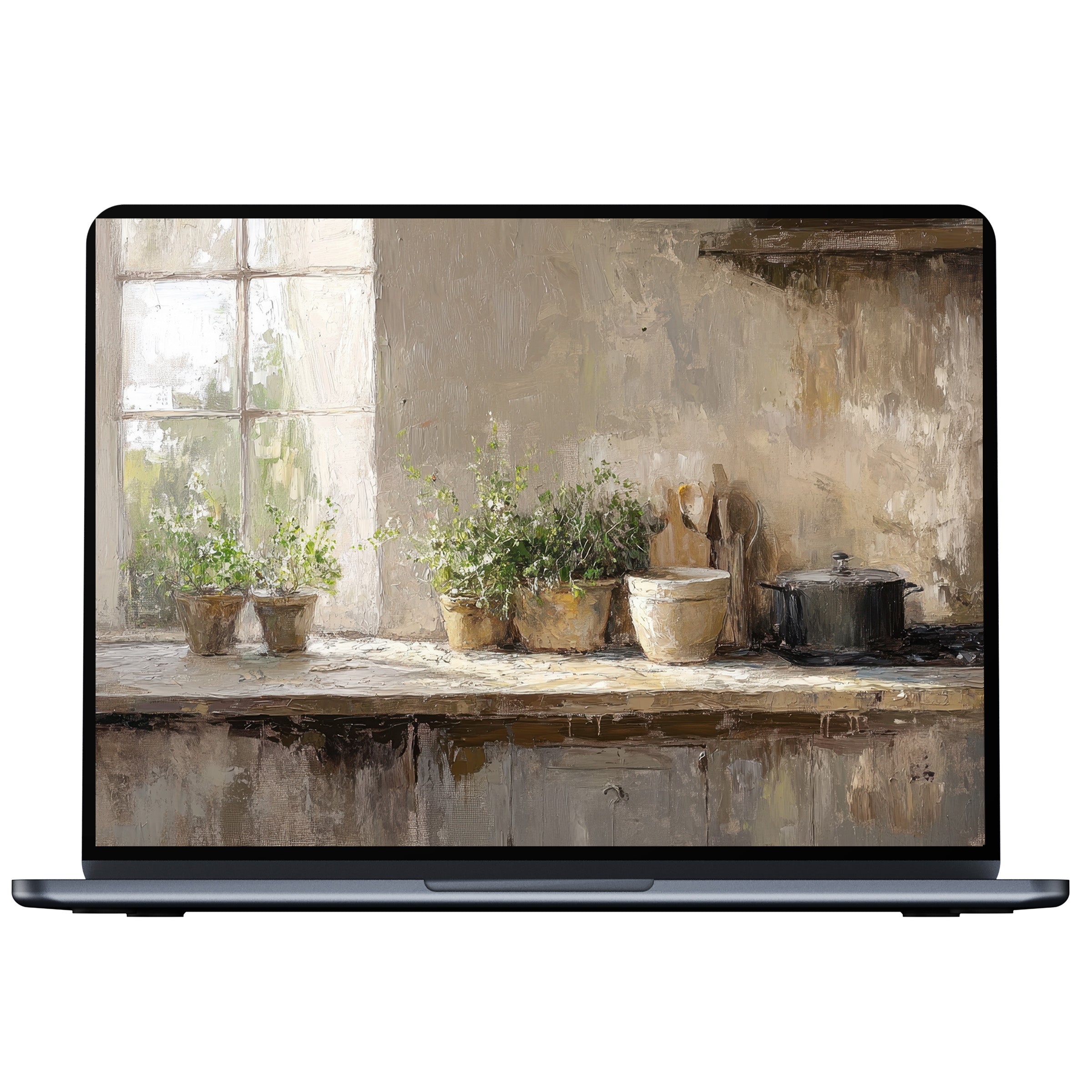 Farmhouse desktop wallpaper digital download showcases rustic elegance with soft hues and textures, ideal for PC or laptop screens