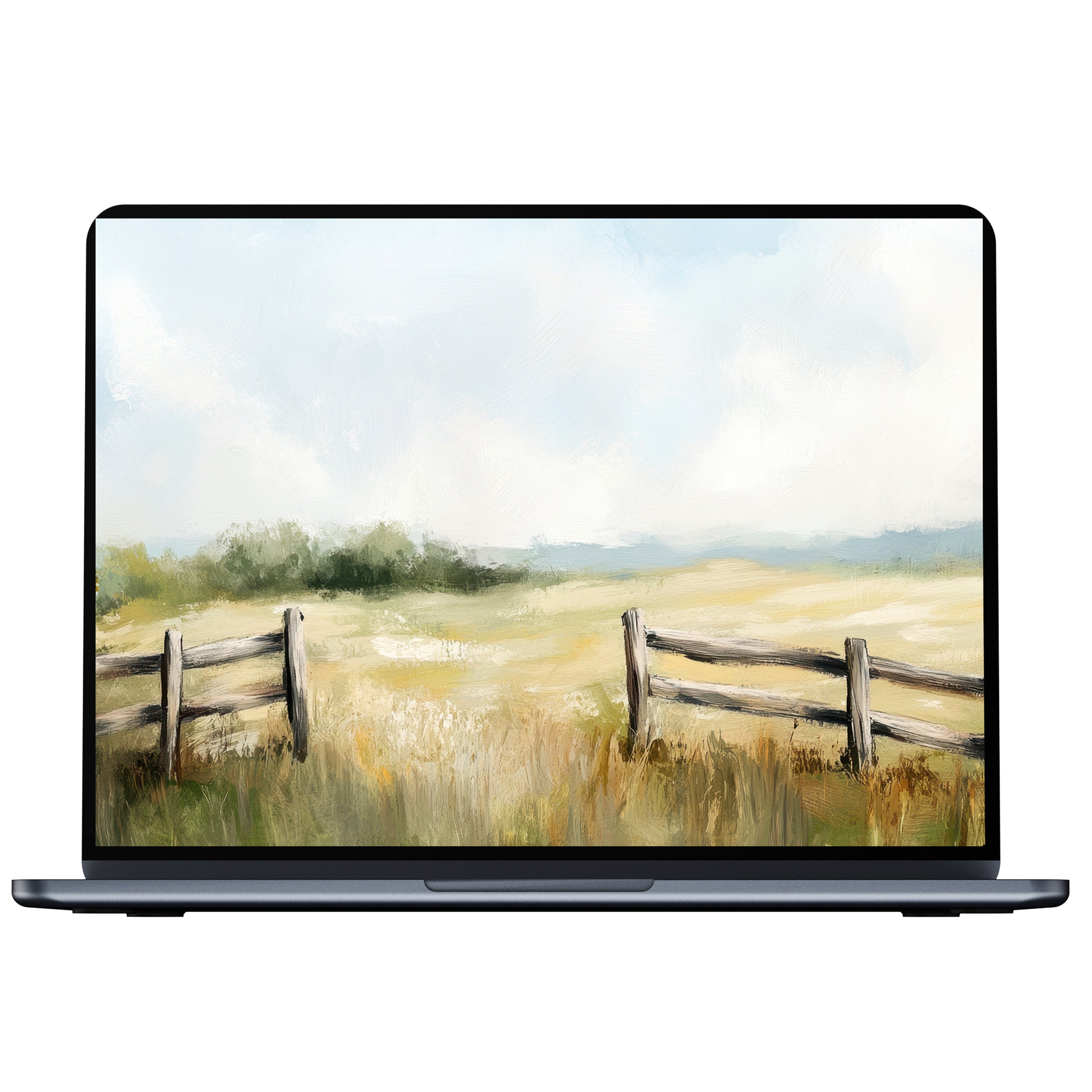 Farmhouse desktop wallpaper digital download offers serene pastoral scenery for PC or laptop, inspiring elegance and mindfulness