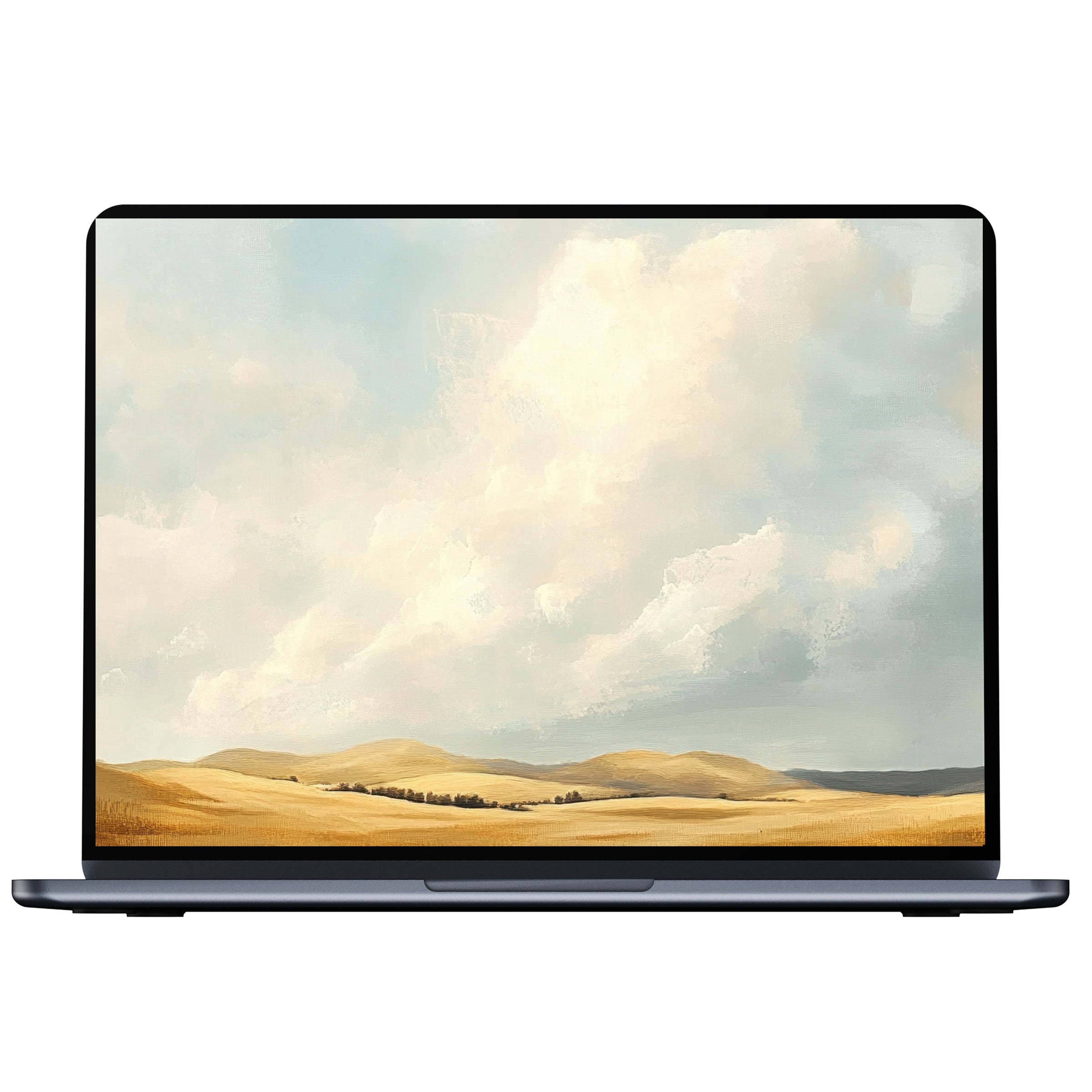 Elegant farmhouse desktop wallpaper features serene pastel fields under expansive skies for digital download, perfect for PC or laptop use