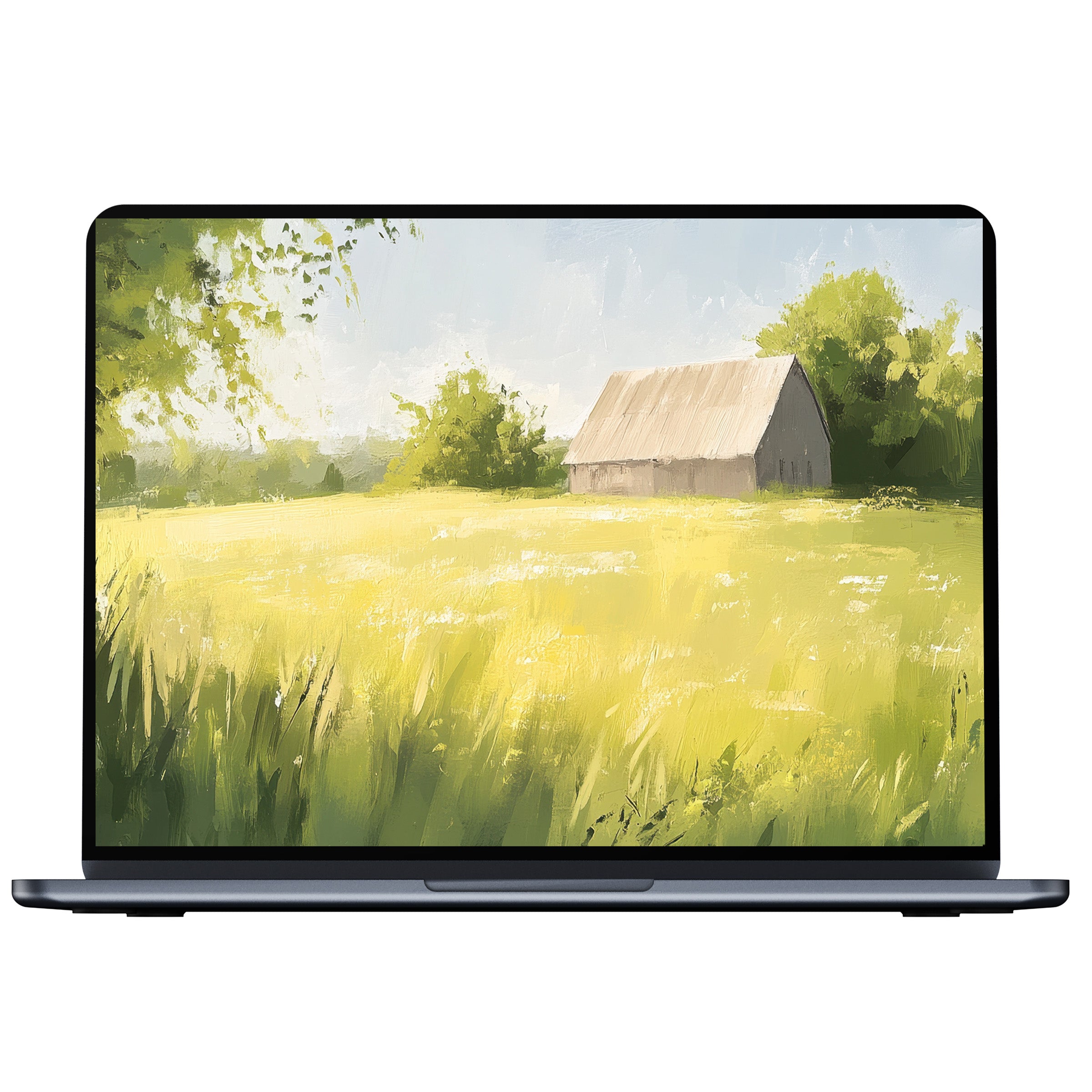 Farmhouse desktop wallpaper digital download evokes calm with warm pastoral tones, ideal for PC, laptop, or Mac screens