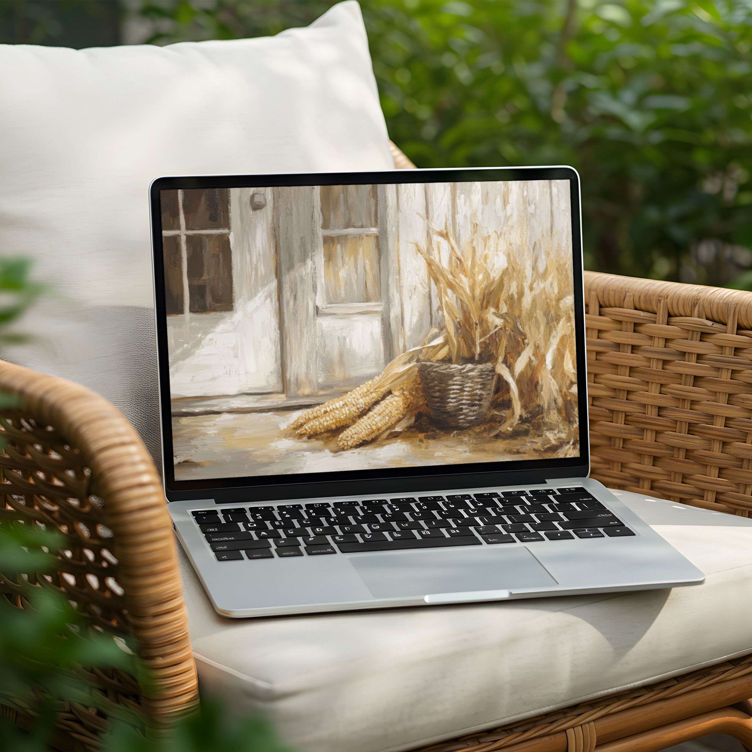 Elegant harvest art desktop background for PC and Laptop creating calm inspiration available as instant download to elevate mood