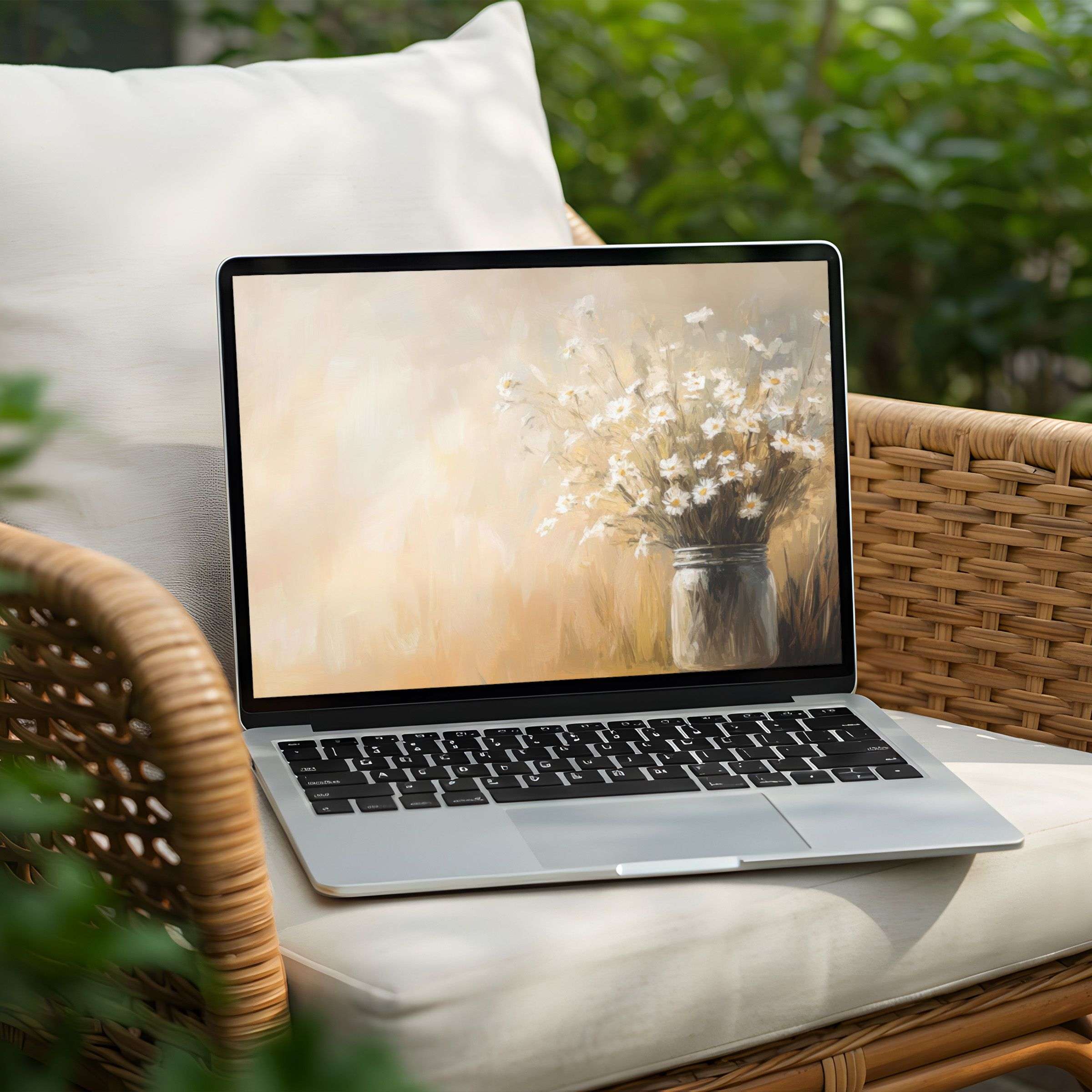 Serene floral desktop background for instant download on your Laptop or PC inspiring calm and mindfulness with elegant artistry