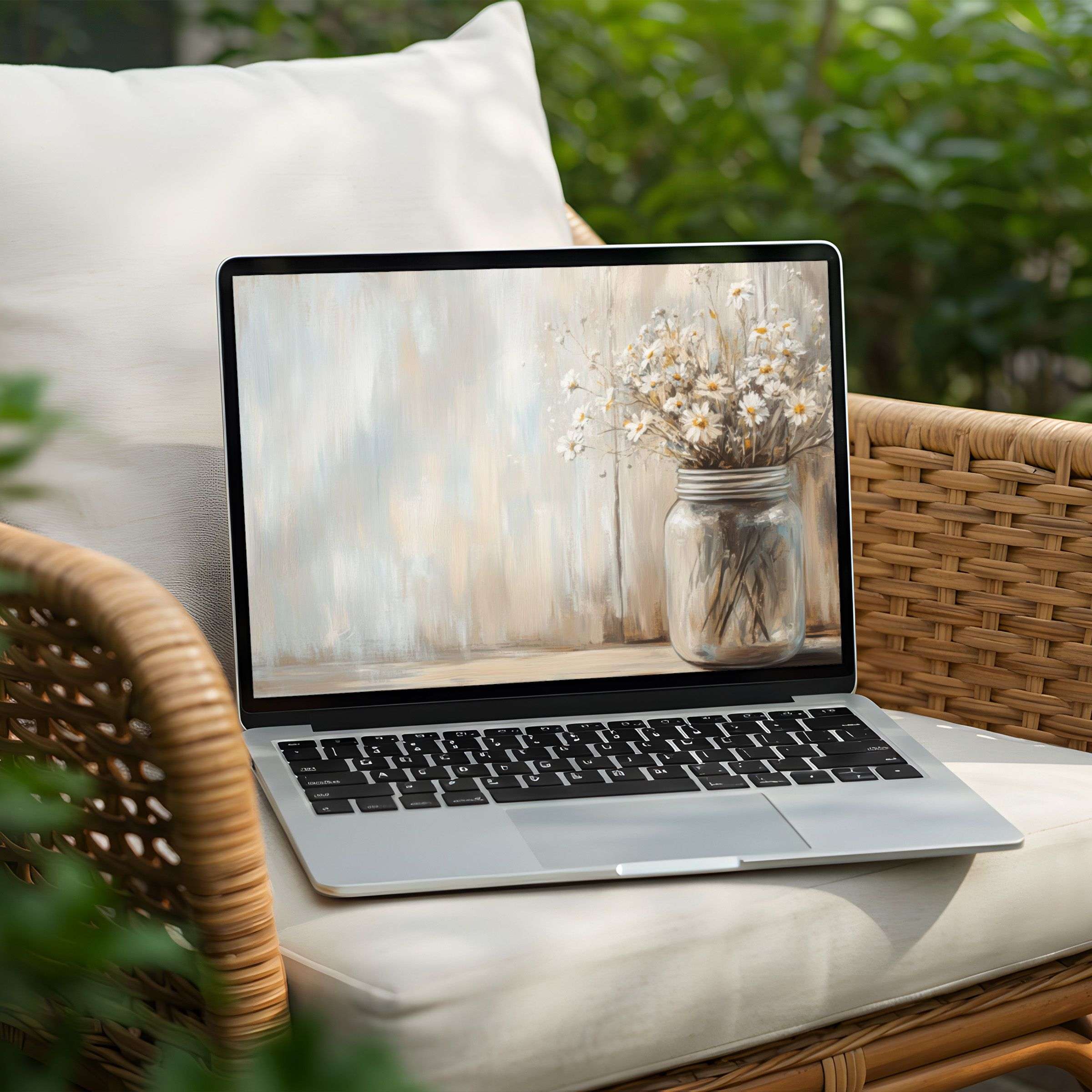 Elegant desktop background featuring serene floral art for instant download on PC or Laptop inspiring calm and mindfulness