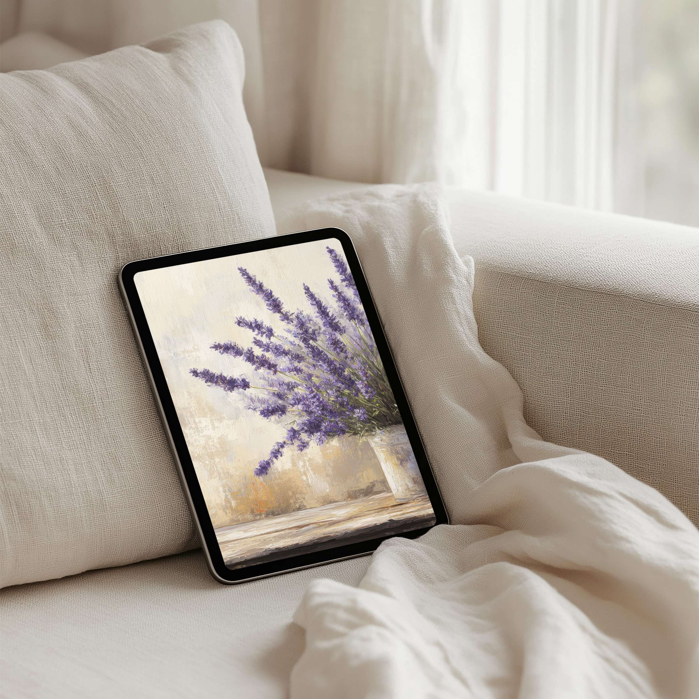 Lavender iPad background exudes calm elegance perfect for instant download on any tablet inspiring serene mindfulness in your space