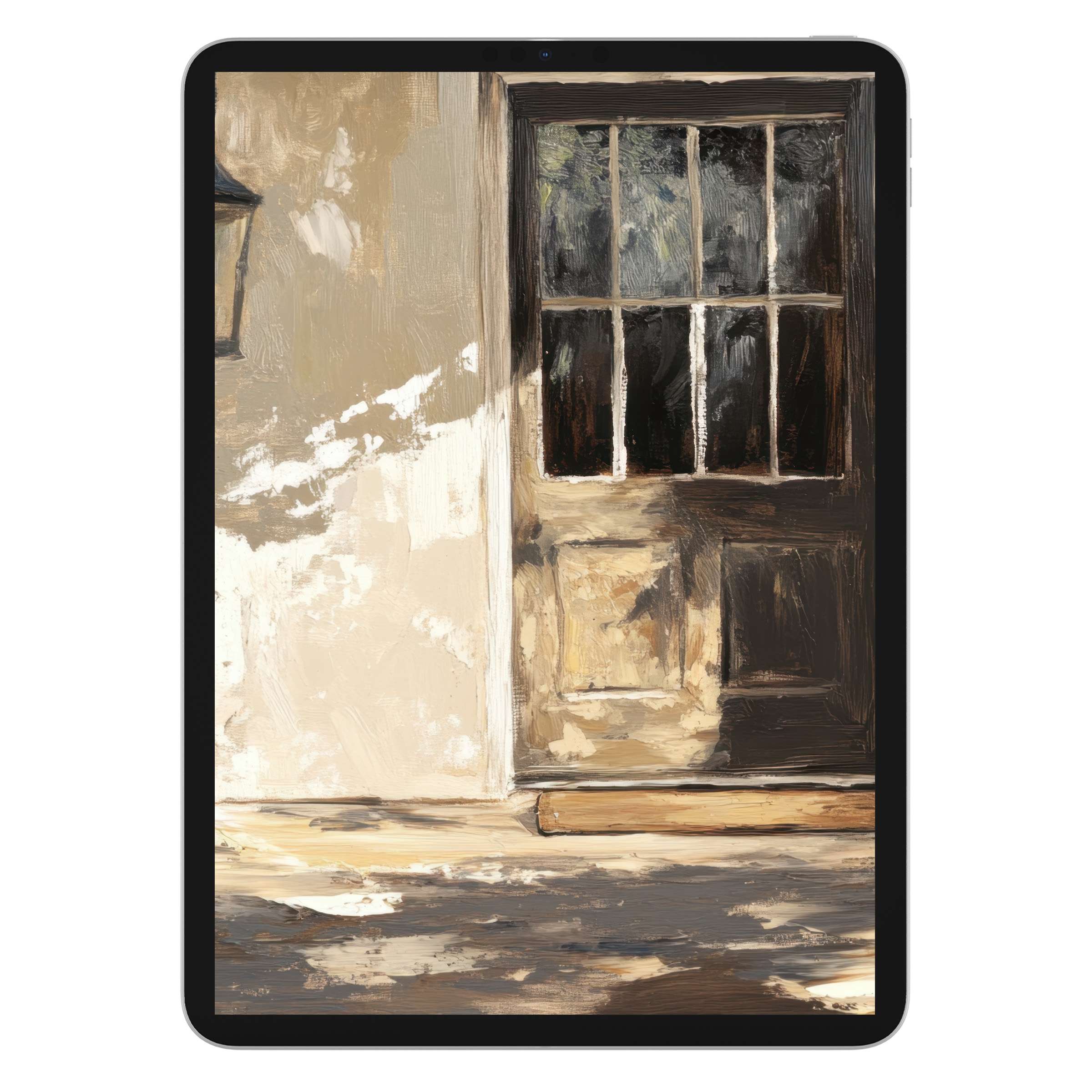 Farmhouse iPad wallpaper in warm earth tones offers a serene digital download for an inspiring tablet background, enhancing aesthetics