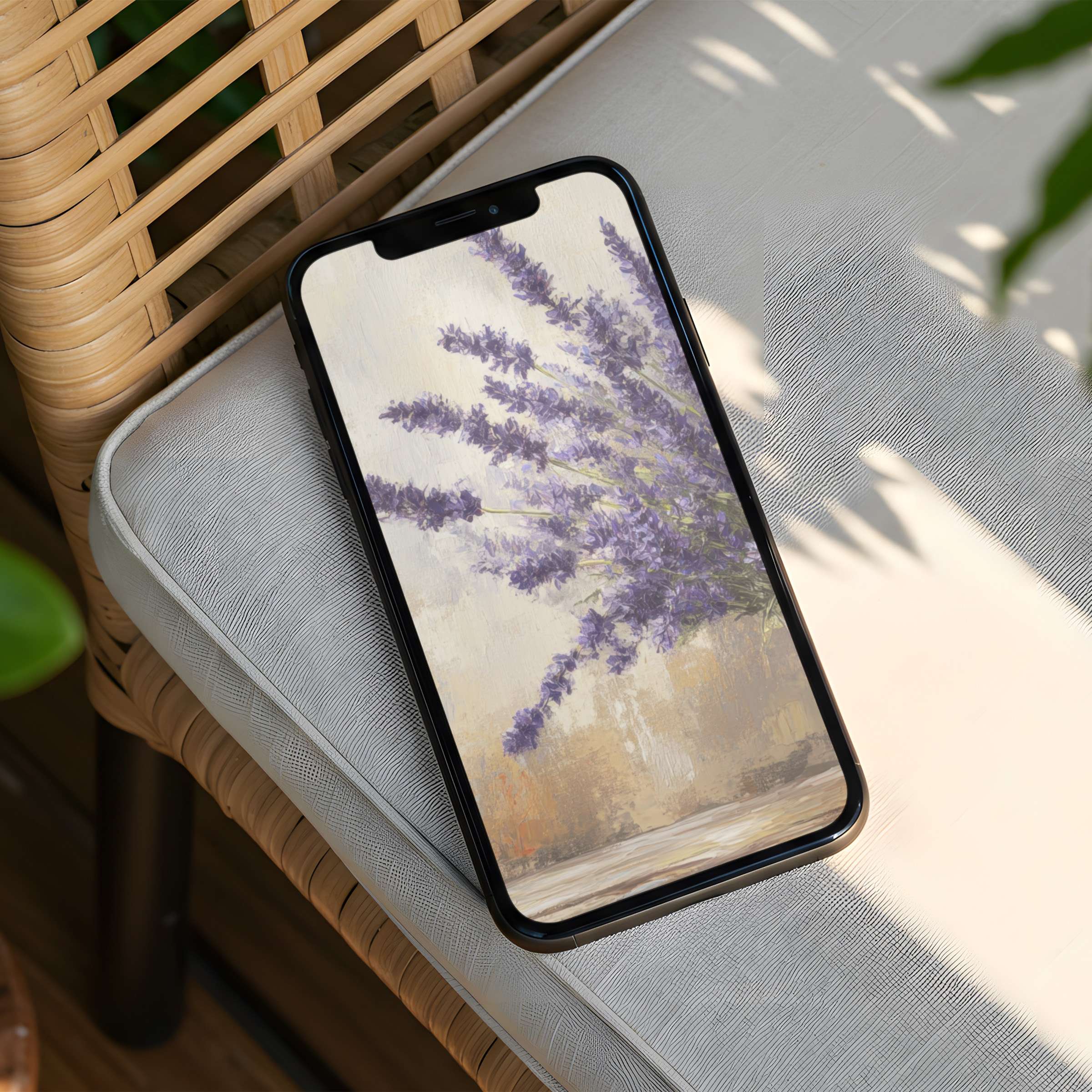 Elegant painterly floral iPhone background for instant download on phone adds calm inspiration effortlessly fits iPhone and Android