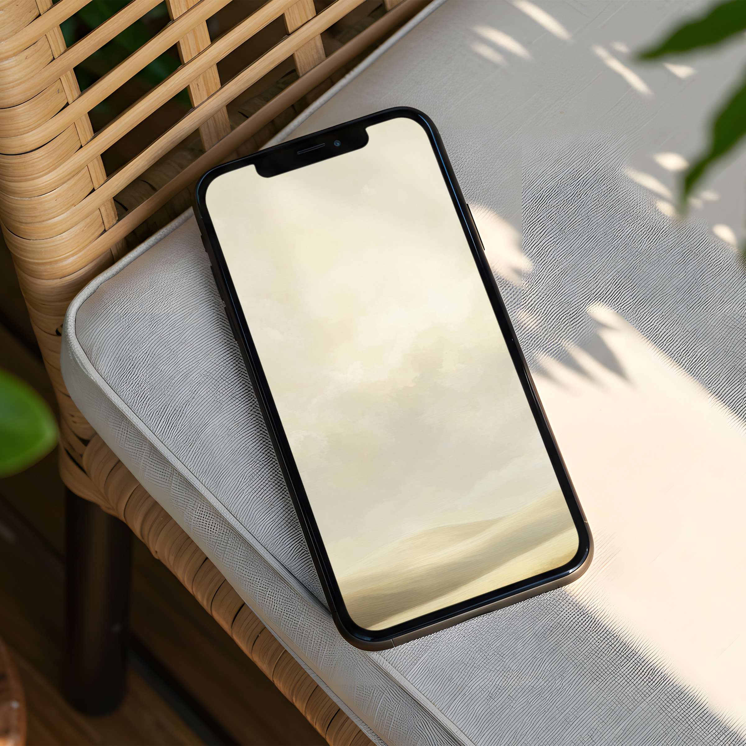 Elegant iPhone background featuring calming beige tones and soft textures in serene phone design for instant download and tranquility
