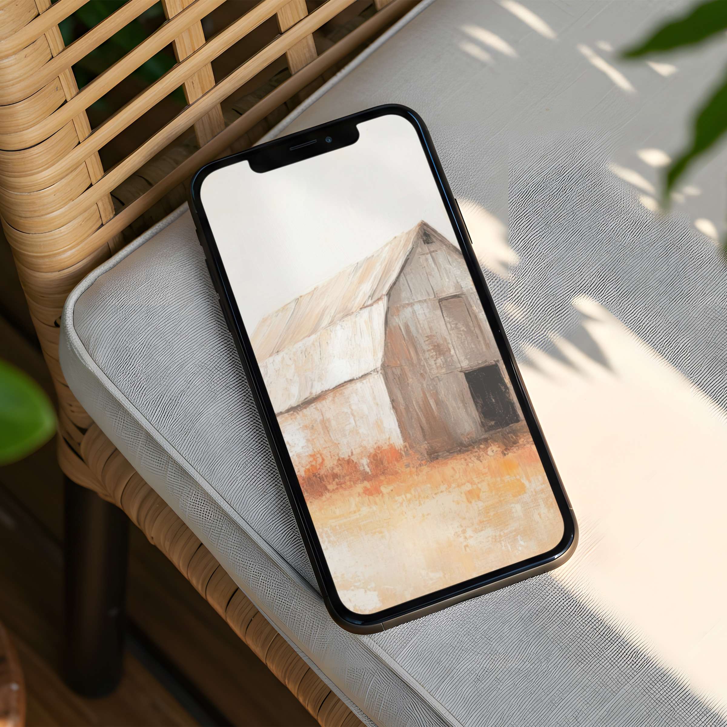 Inspire calm with this elegant iPhone background featuring a rustic barn, ideal for instant download on any phone device