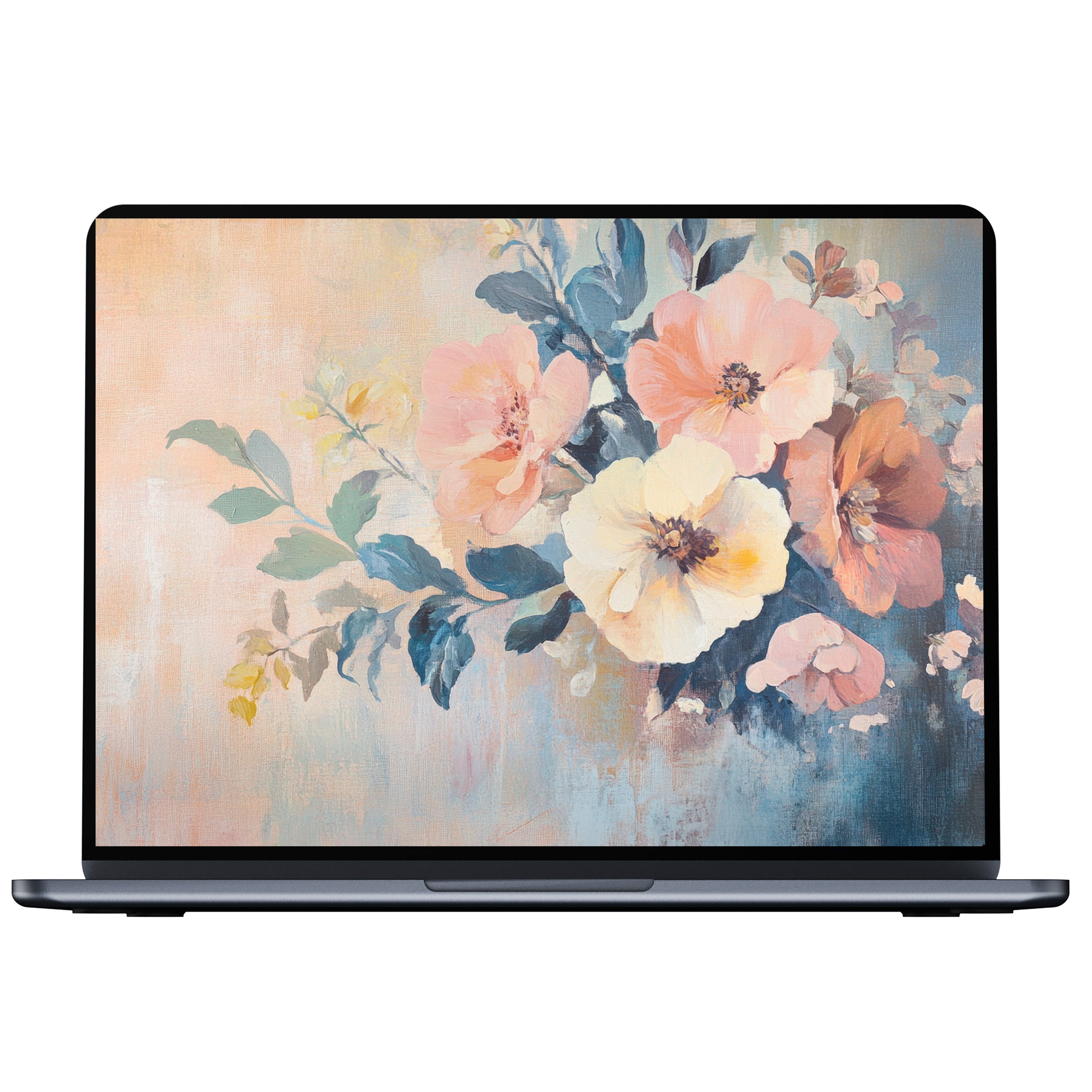 Elegant floral desktop wallpaper in soft pastels brings inspiration and calm to your PC or laptop digital download for Mac
