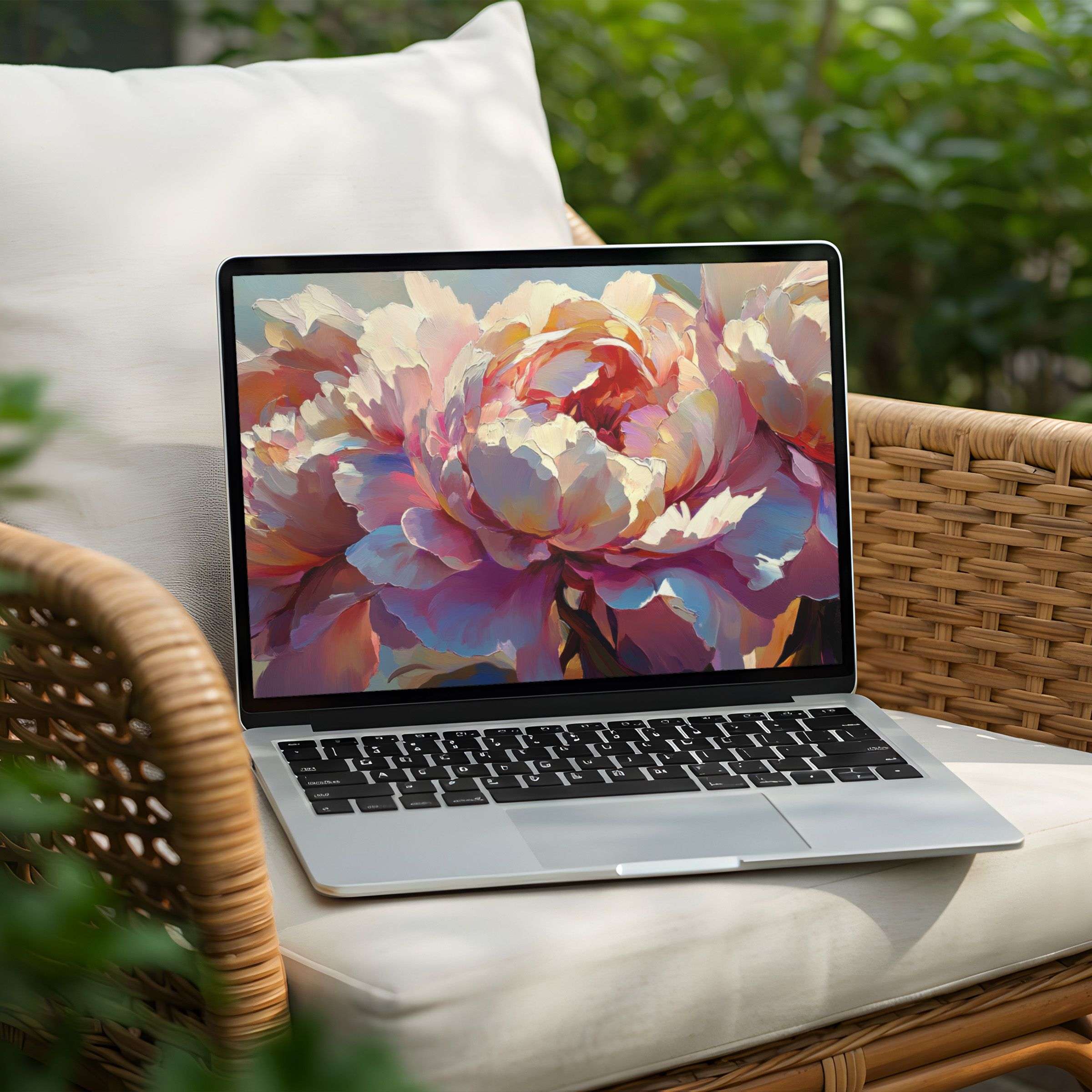 Vibrant floral desktop background for PC or Laptop instant download inspires elegance and mindfulness for design enthusiasts