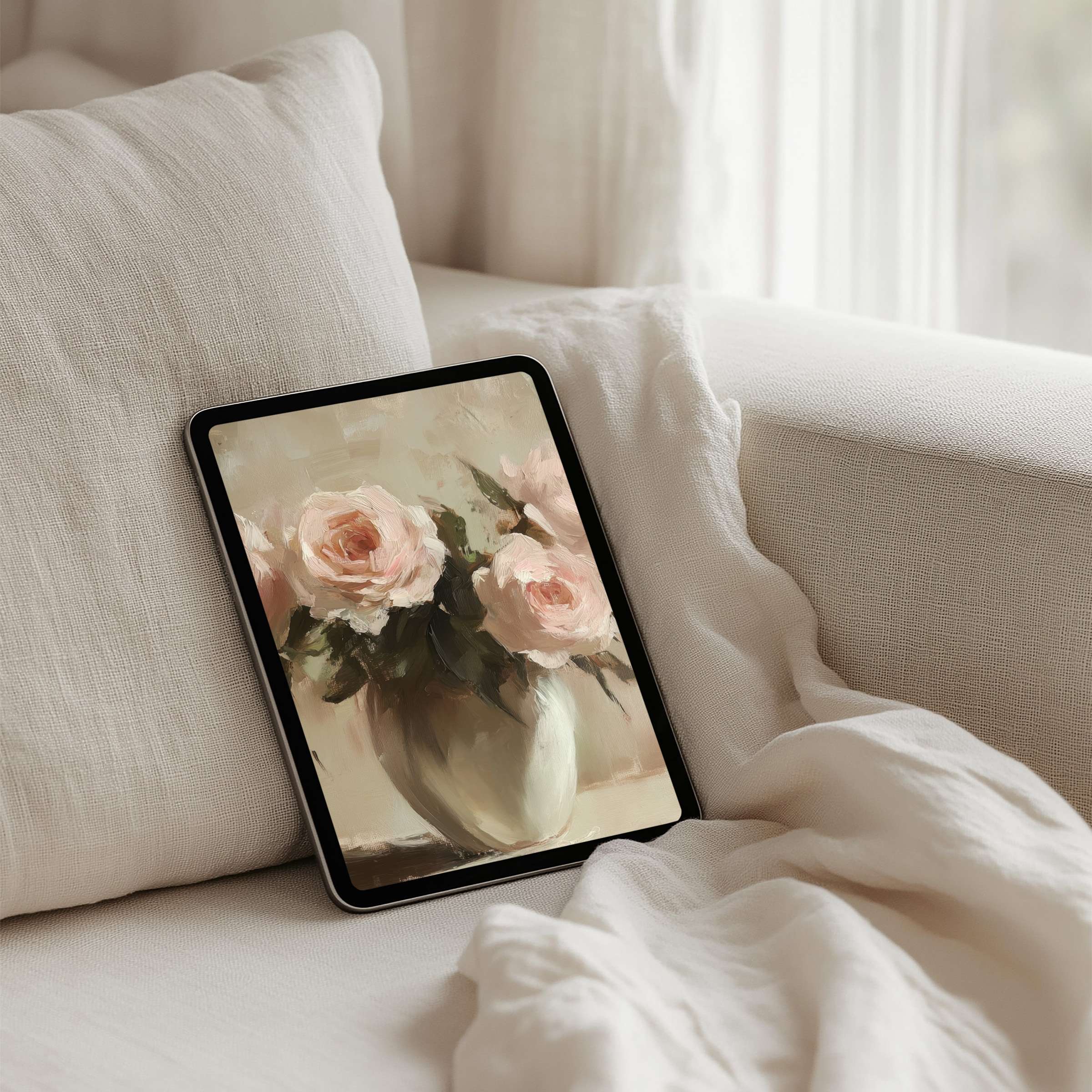 Elegant floral iPad background for instant download to beautify your tablet with calm inspiration and stylish mindfulness