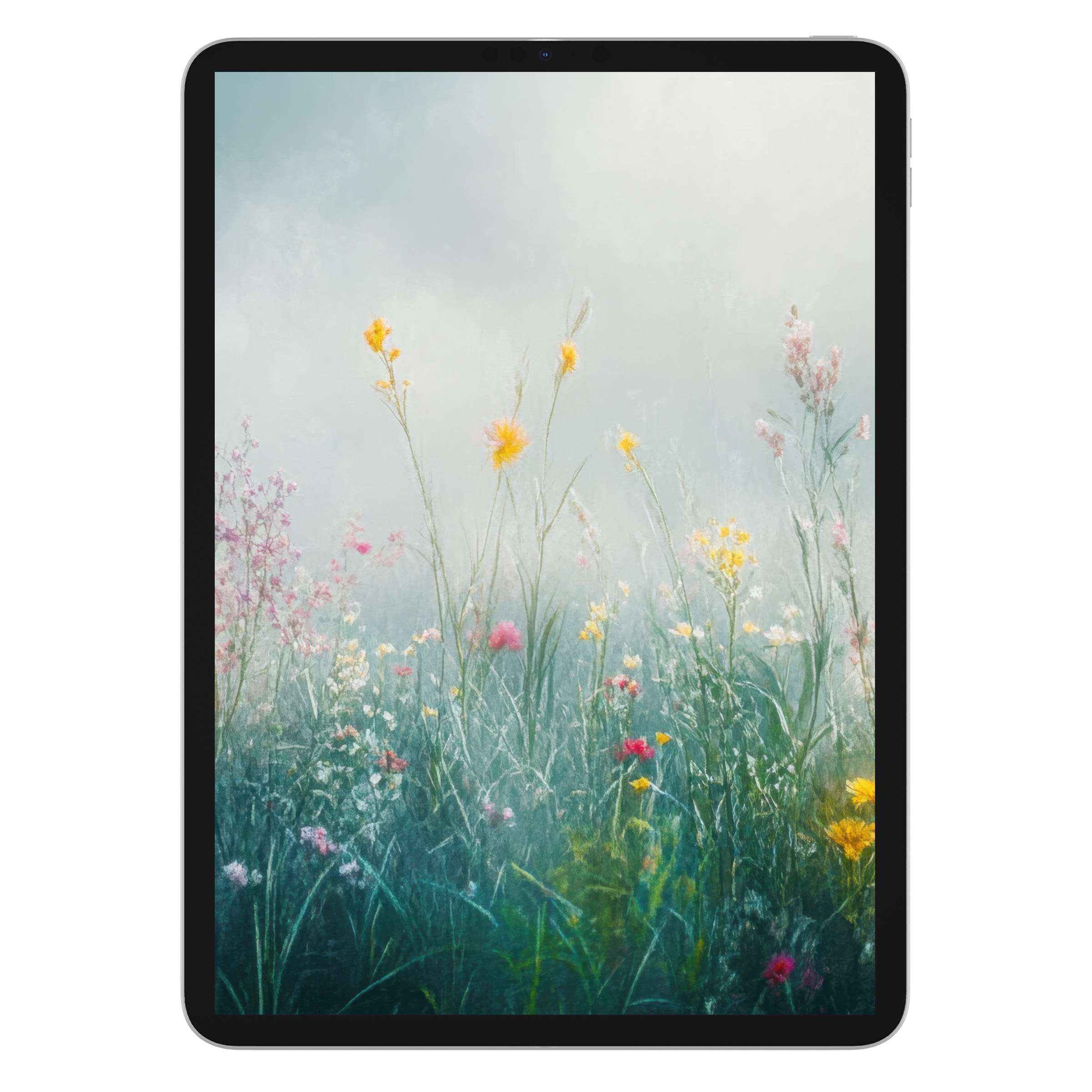 Floral iPad wallpaper with softly painted wildflowers creates a serene digital download background for tablets inspiring tranquility and style