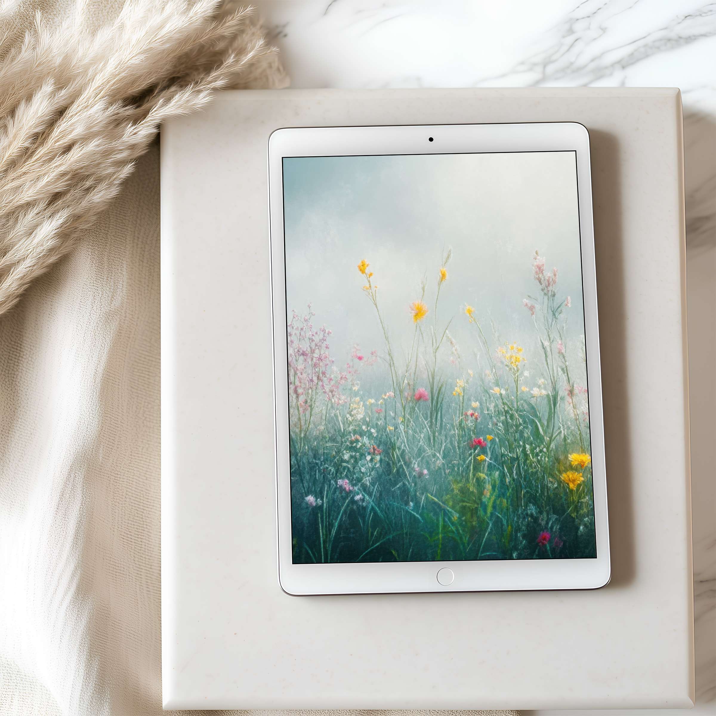 Elegant tablet wallpaper with high-resolution wildflower art evokes tranquility; perfect digital download for iPad and Android tablets