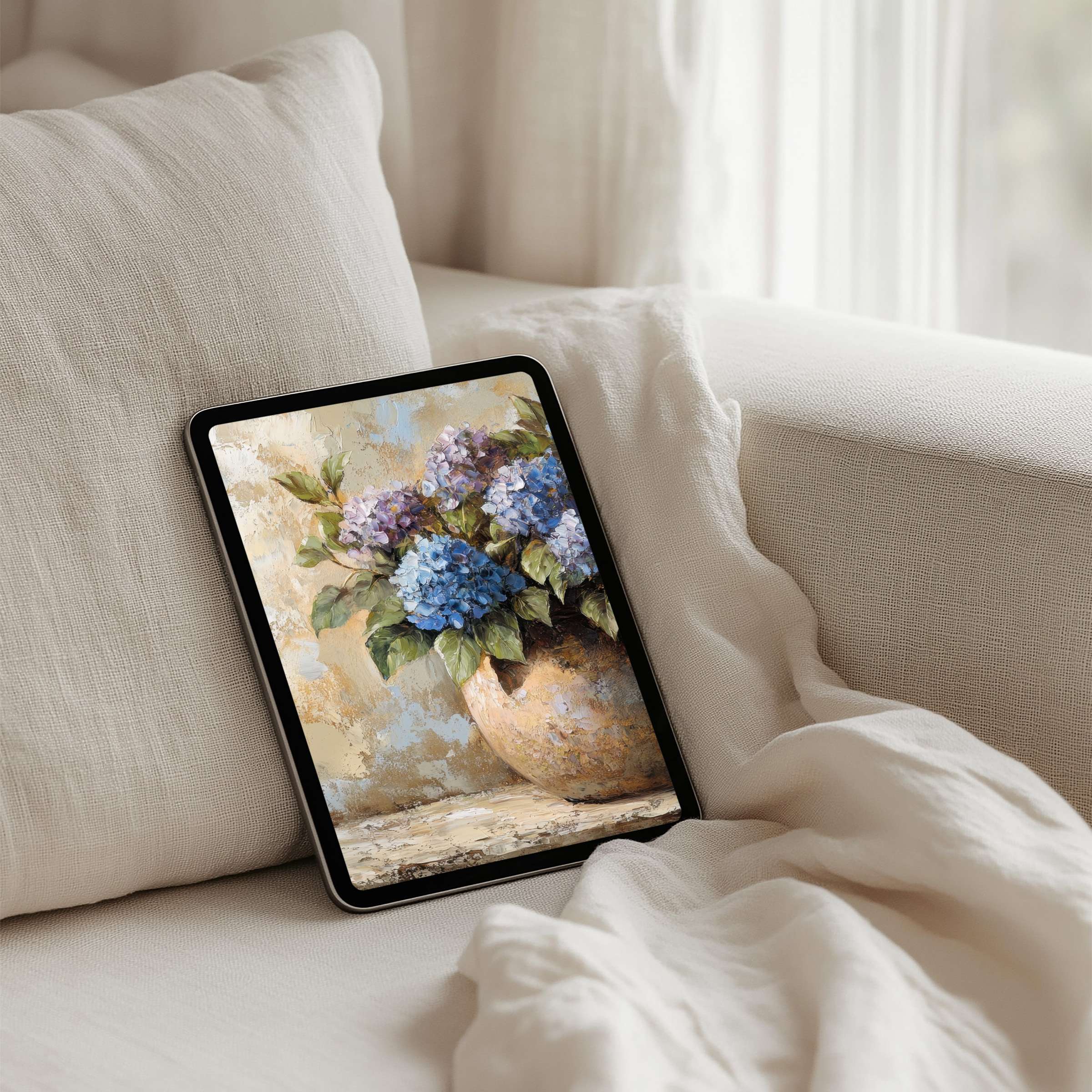 Serene iPad background with elegant floral art offers instant download for tablet users seeking calm and inspiring aesthetics