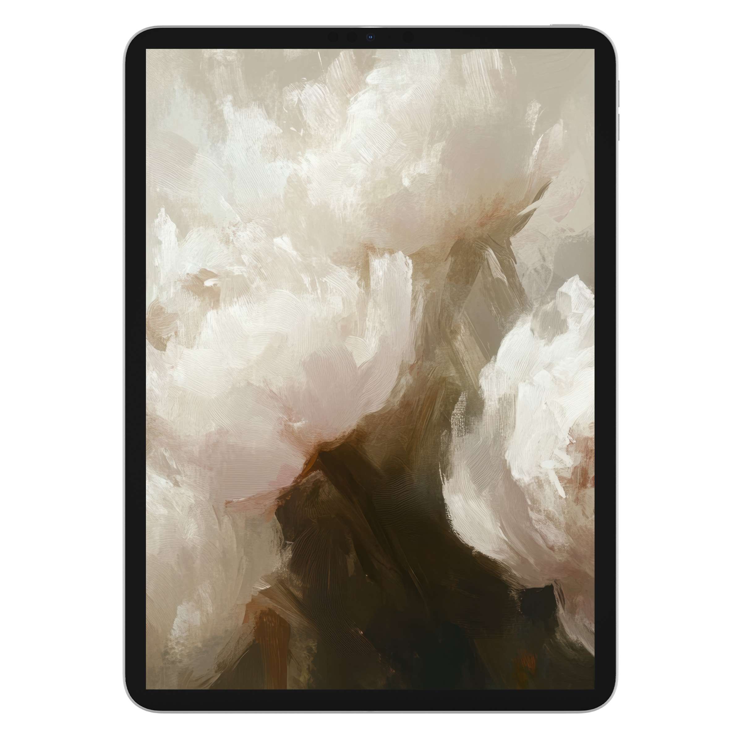 Delicate floral iPad wallpaper digital download featuring soft peony textures enhances tablet background with soothing, elegant design