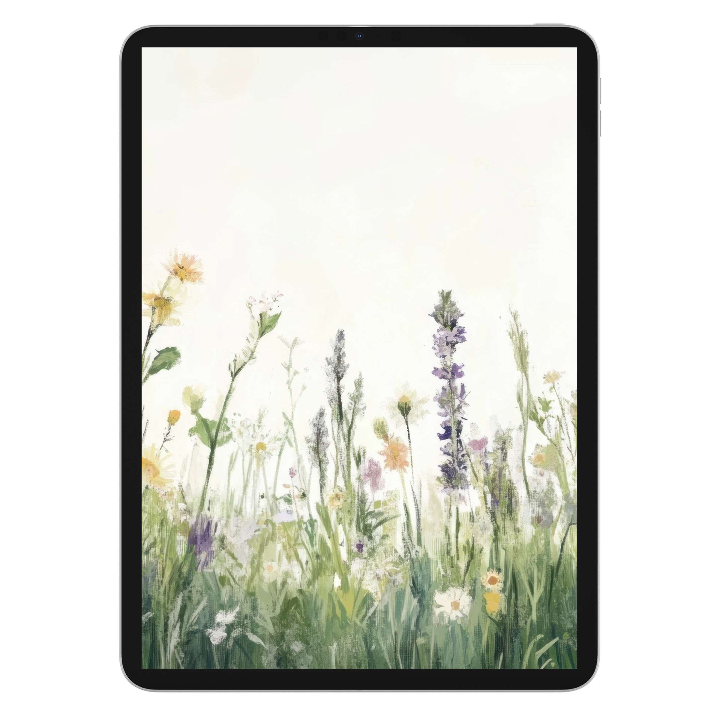 Calming watercolor floral iPad wallpaper as a digital download, perfect as an elegant background on any tablet, inspiring tranquility