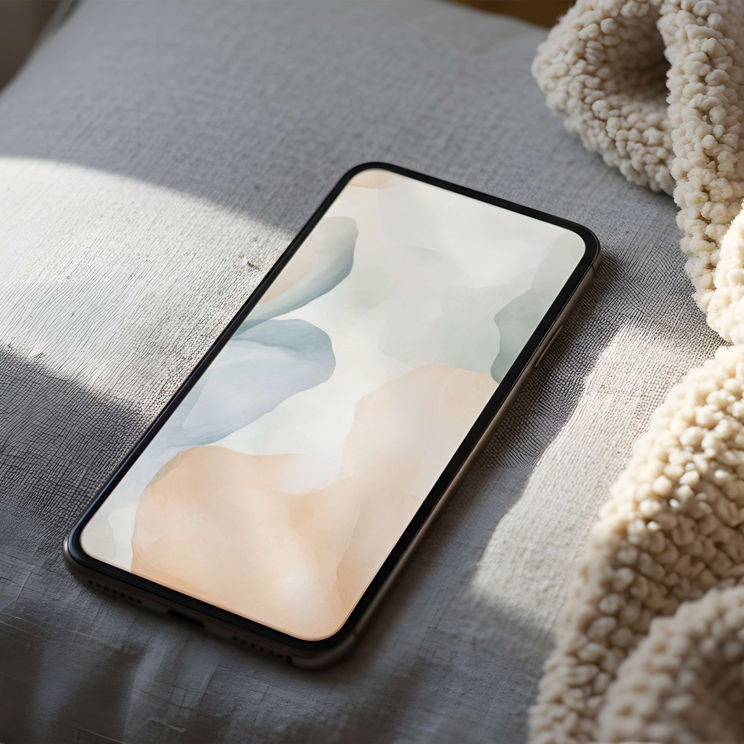 Elegant phone wallpaper featuring soft pastel abstract art in high resolution, perfect for iPhone and Android digital download