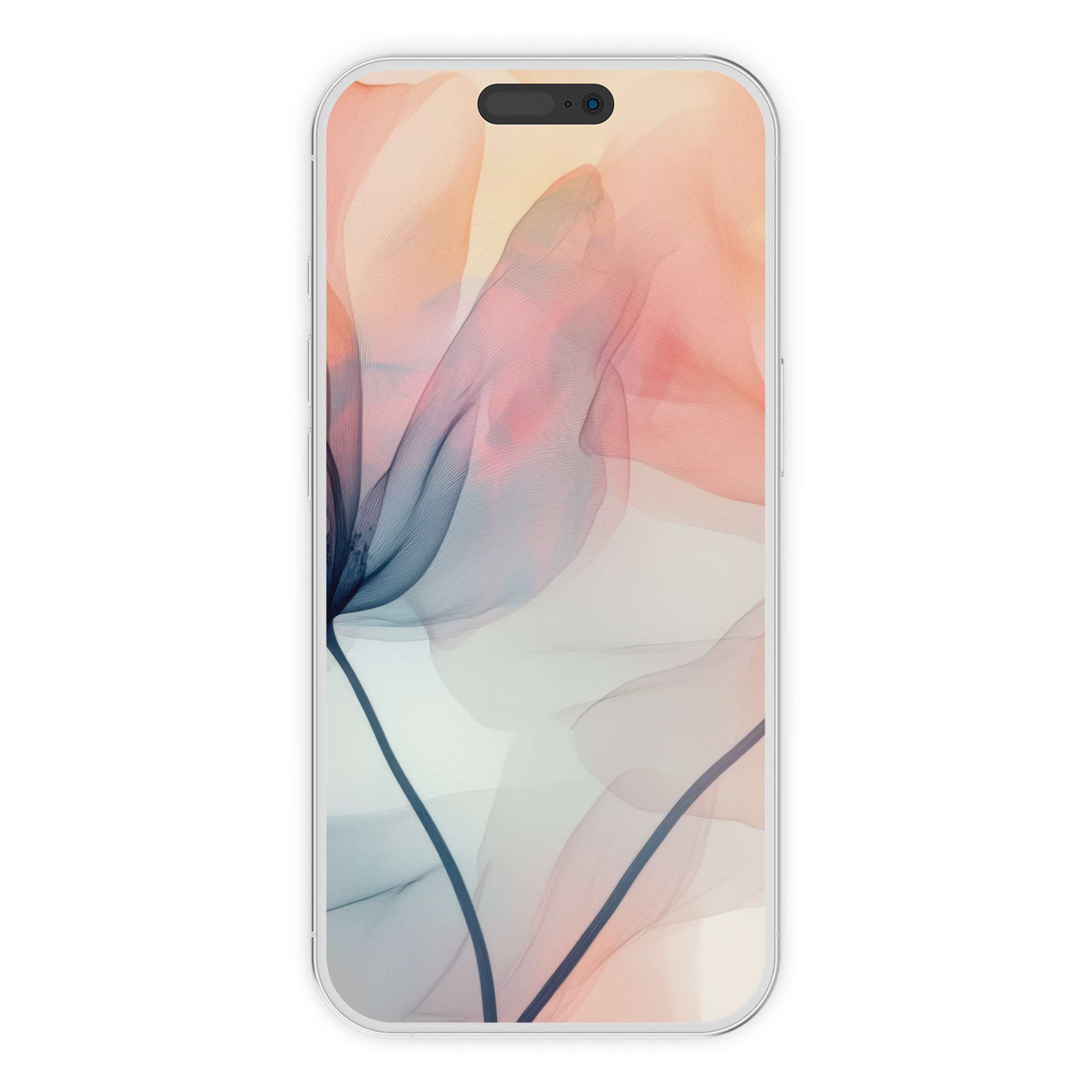 Ethereal floral iPhone wallpaper in soft pastel hues creates a serene phone background ideal for digital download on any device